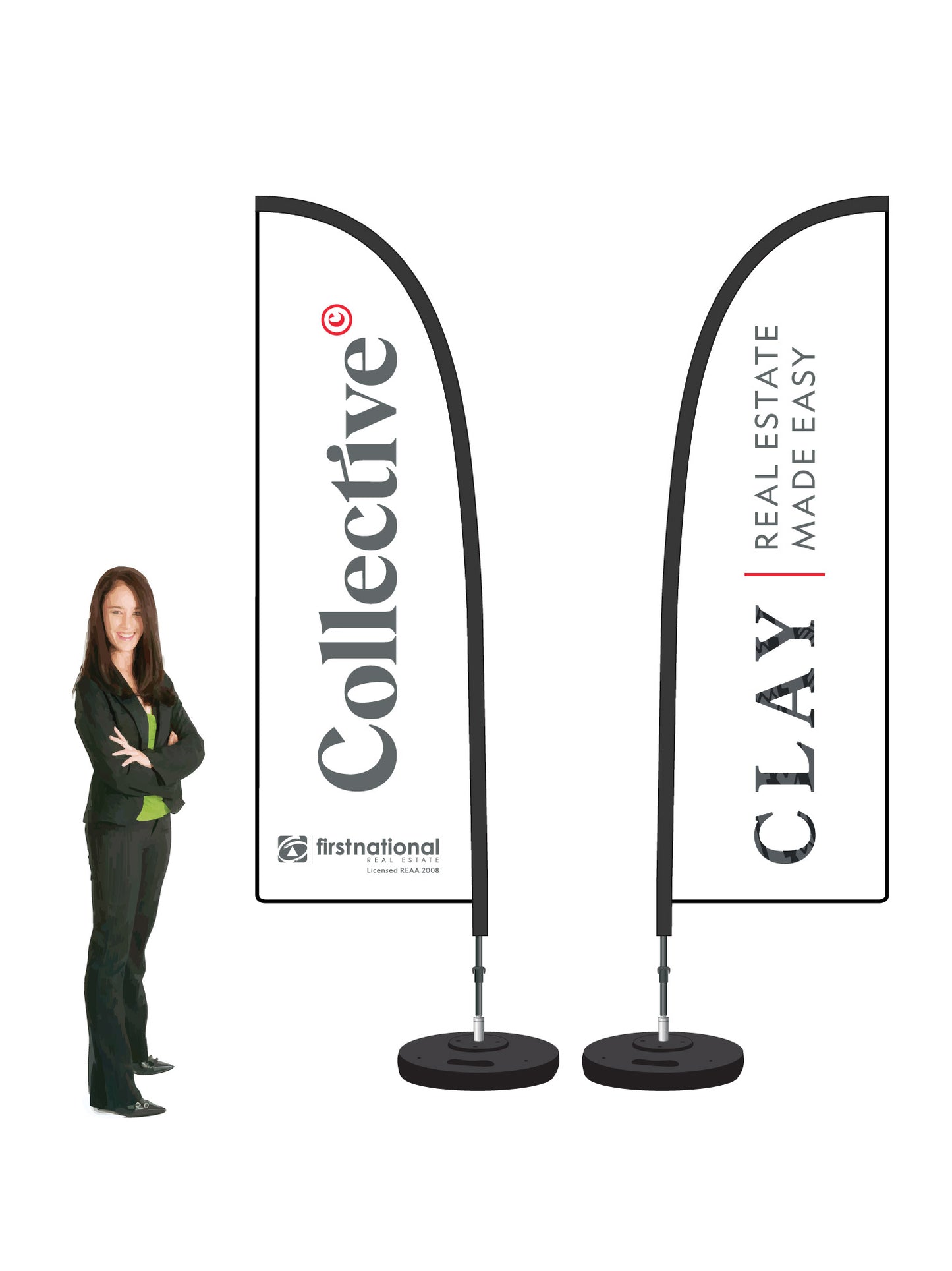 Durapole® Flex Flag and Display - Double-Sided || First National Collective REAL ESTATE