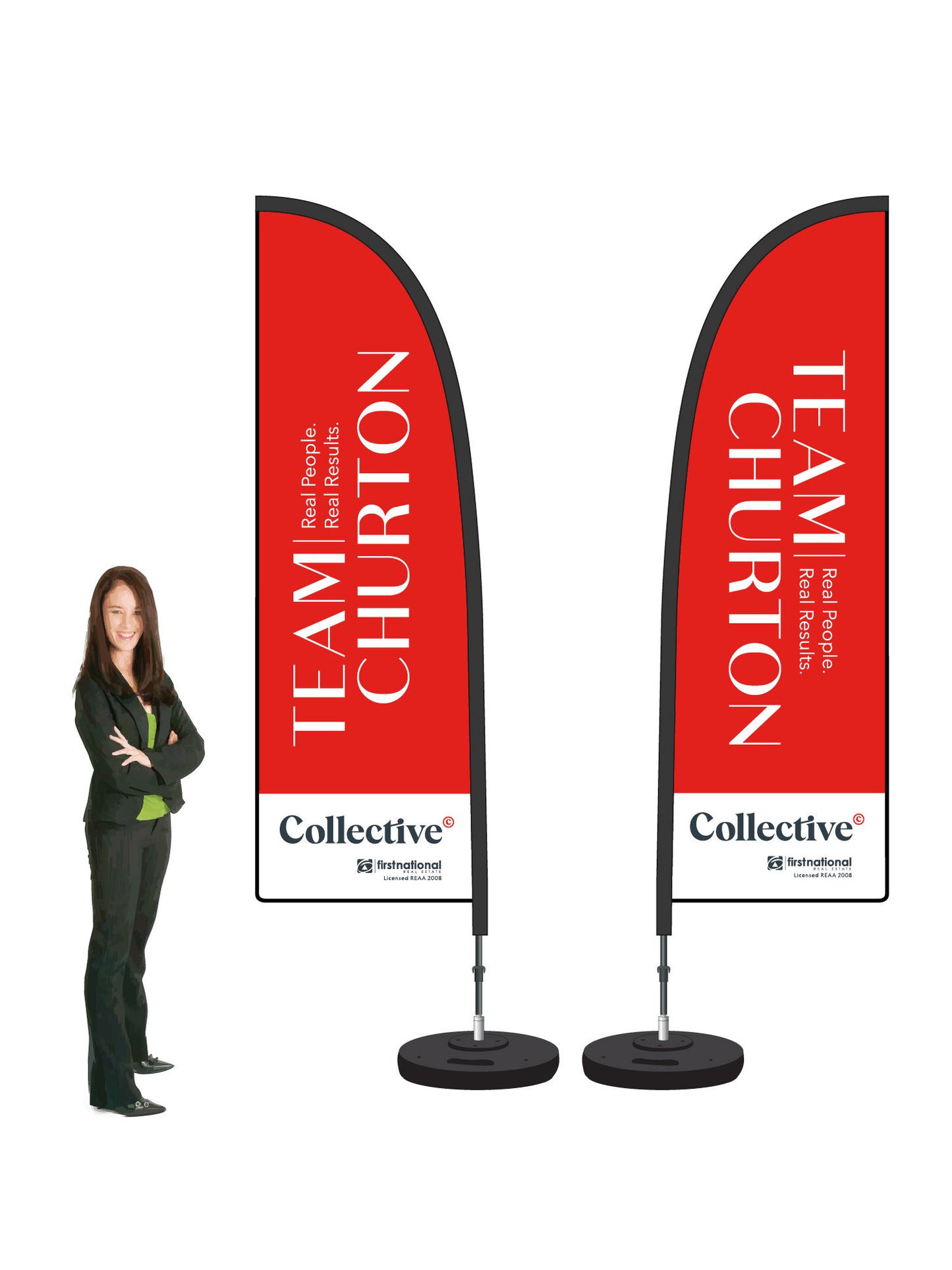 Durapole® Flex Flag and Display - Double-Sided || First National Collective REAL ESTATE