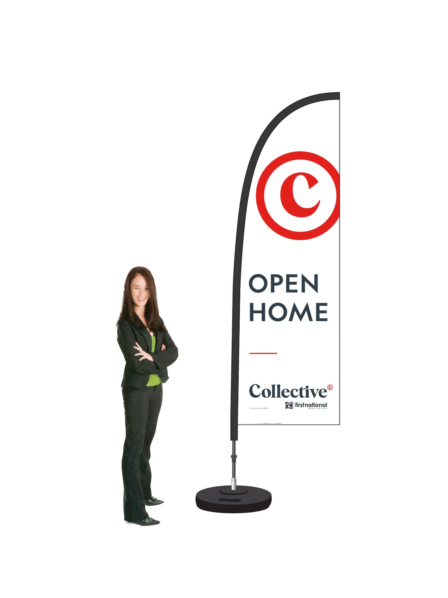 Durapole® Flex Flag and Display - Single-Sided || First National Collective REAL ESTATE