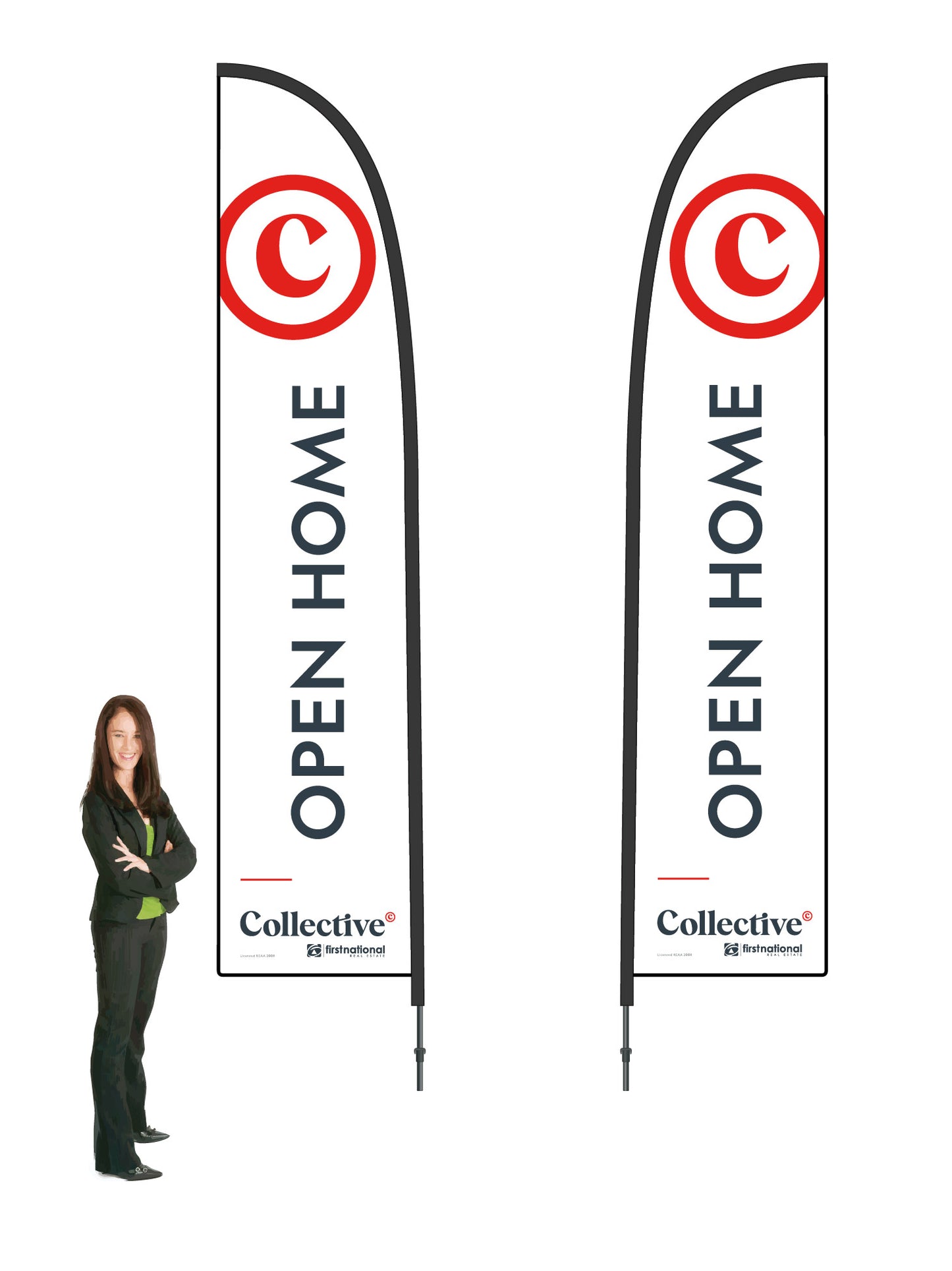 Durapole® Flex Flag and Display - Double-Sided || First National Collective REAL ESTATE
