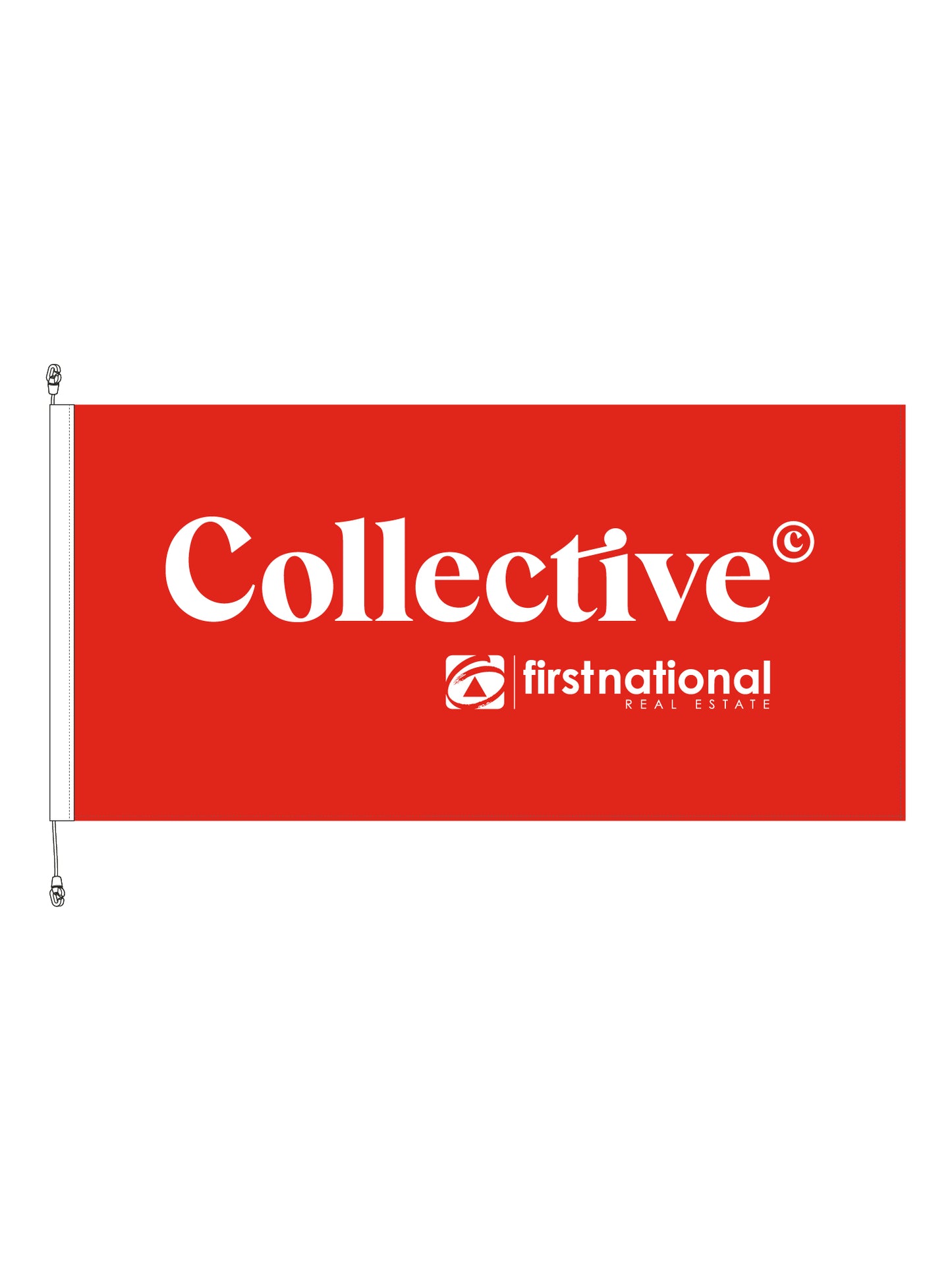 Standard Flag Premium. 1.8m x 0.9m || First National Collective Real Estate