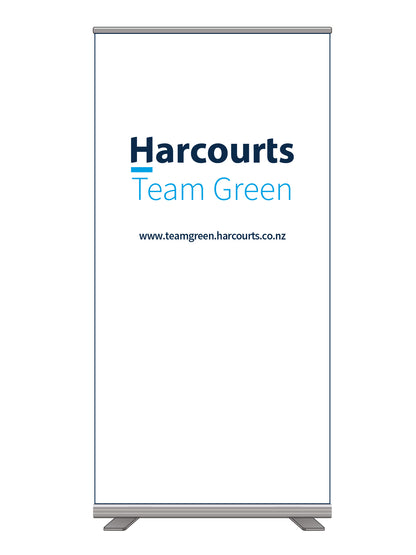 Harcourts 2026 Regular Long-life Satin Fabric Pull Up Banner || Custom