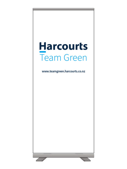 Harcourts 2026 Regular Long-life Satin Fabric Pull Up Banner || Custom