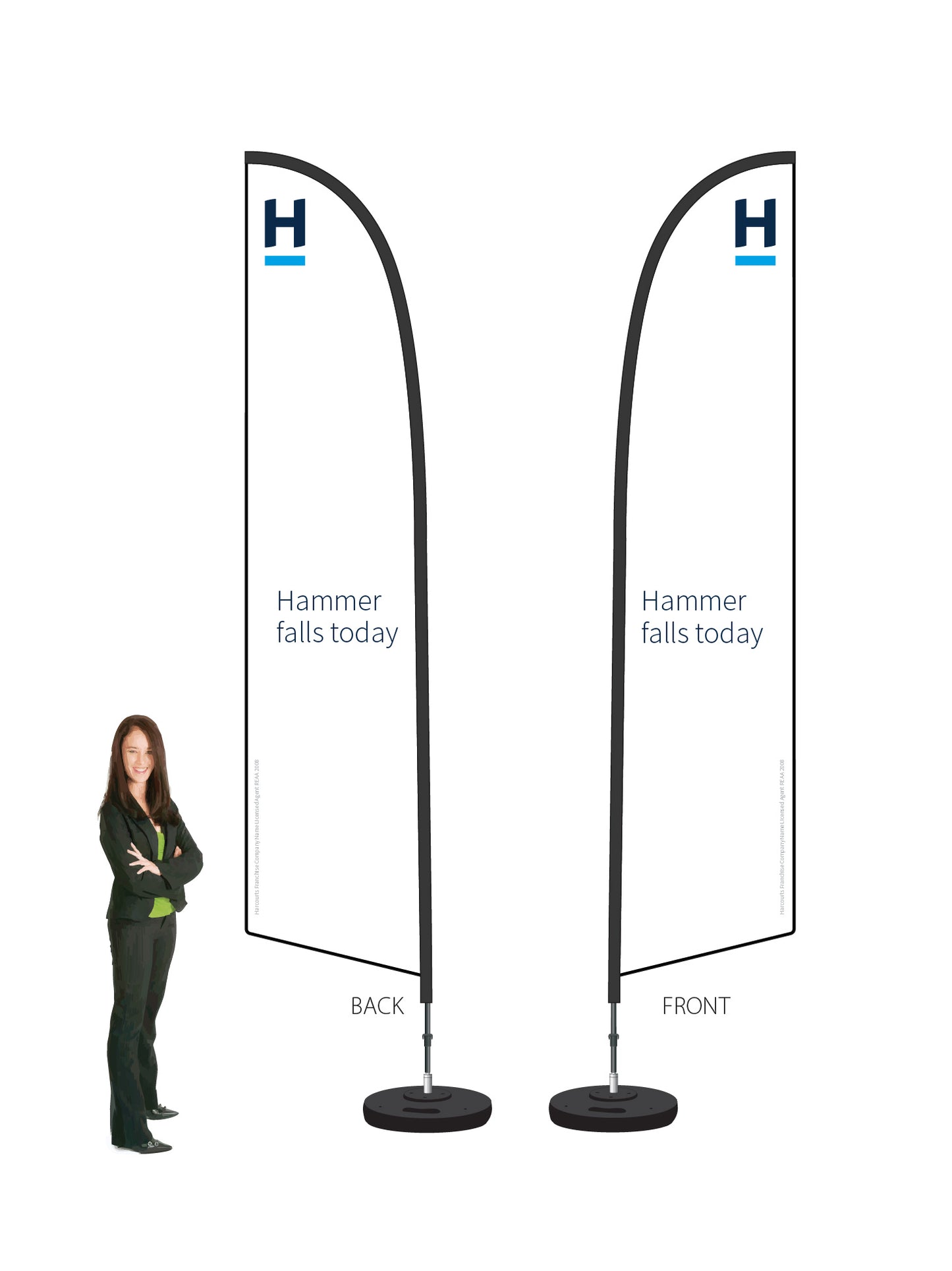 Harcourts 2026 AUCTION Durapole® Flex LARGE Double-Sided || multiple designs available
