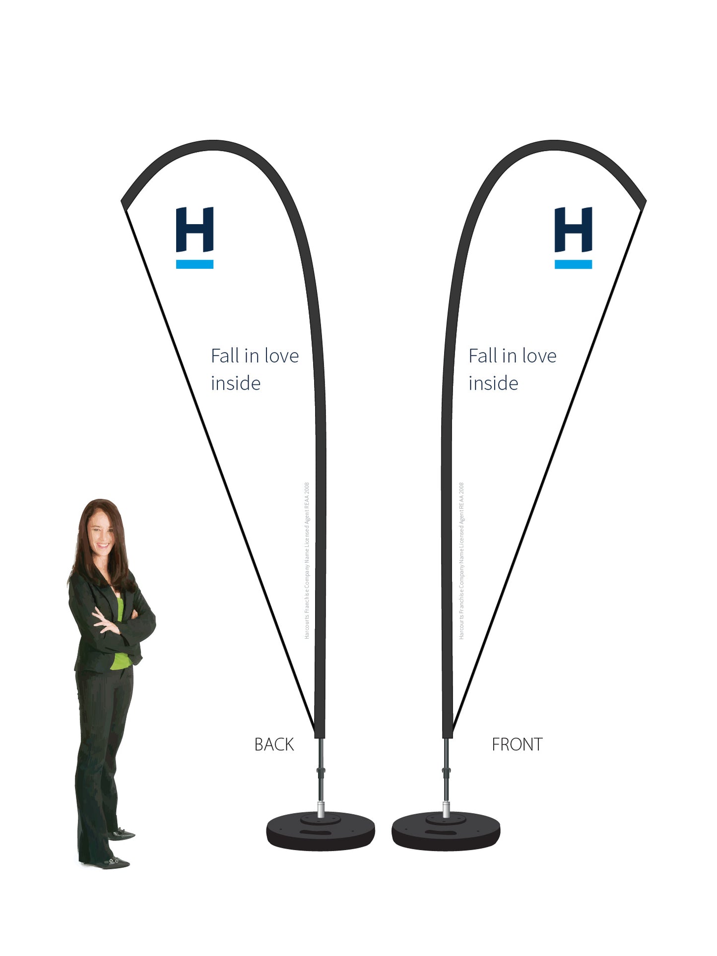 Harcourts 2026 OPEN Durapole® Mayfly LARGE Double-Sided || multiple designs available