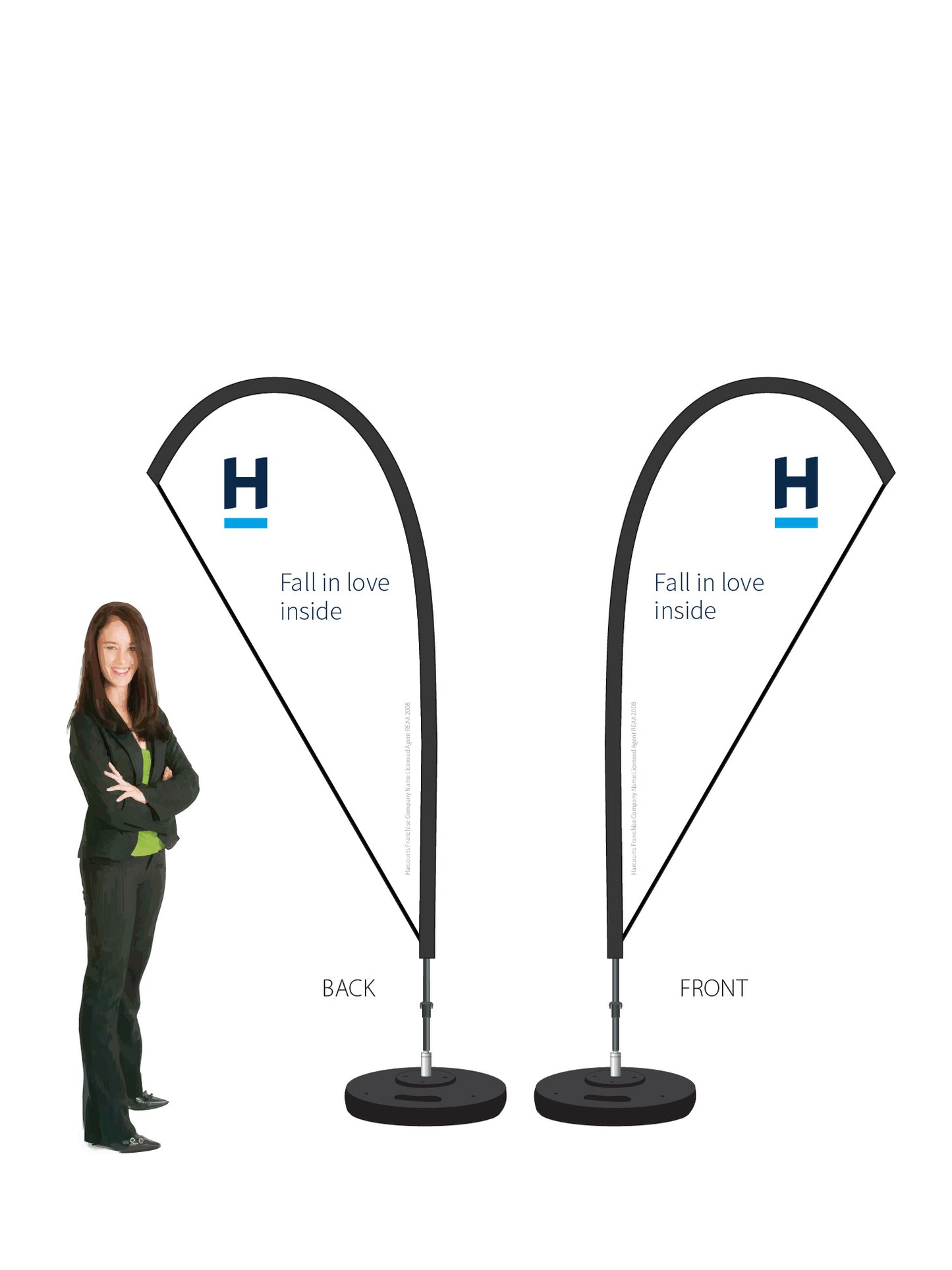 Harcourts 2026 OPEN Durapole® Mayfly SMALL Double-Sided || multiple designs available