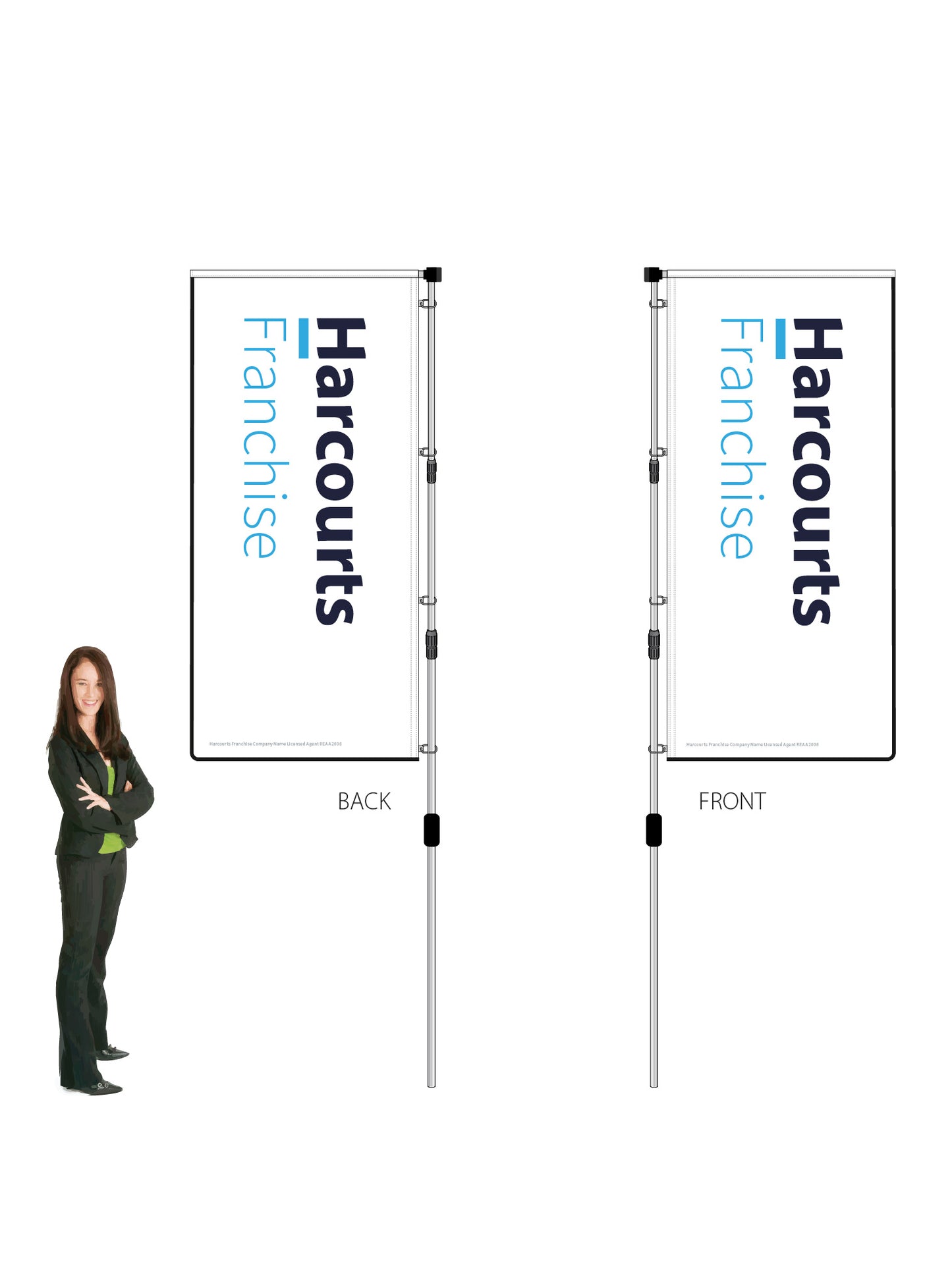 Harcourts 2026 LOGO Durapole® XT Double-Sided || multiple designs available
