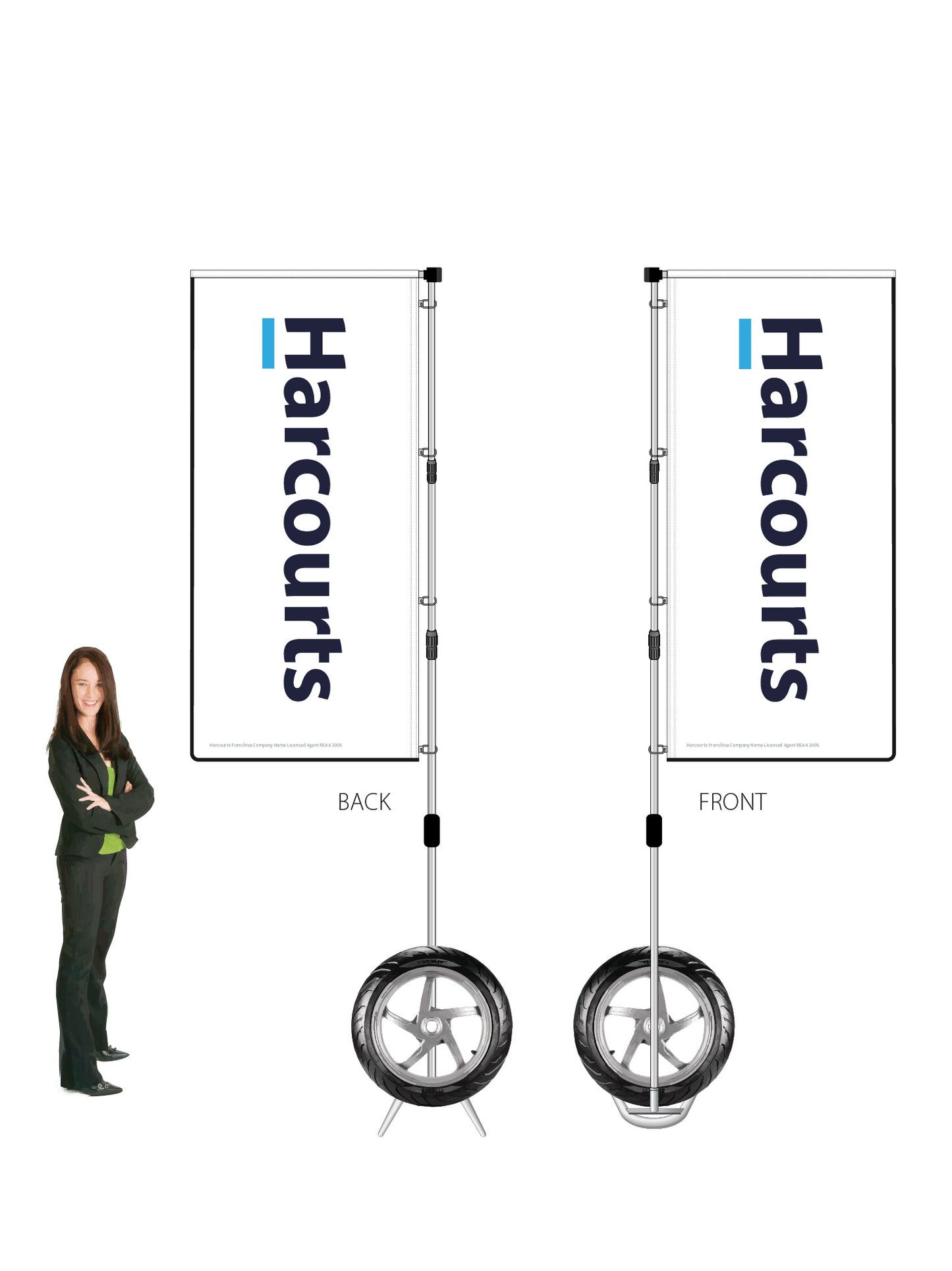 Harcourts 2026 LOGO Durapole® XT Double-Sided || multiple designs available
