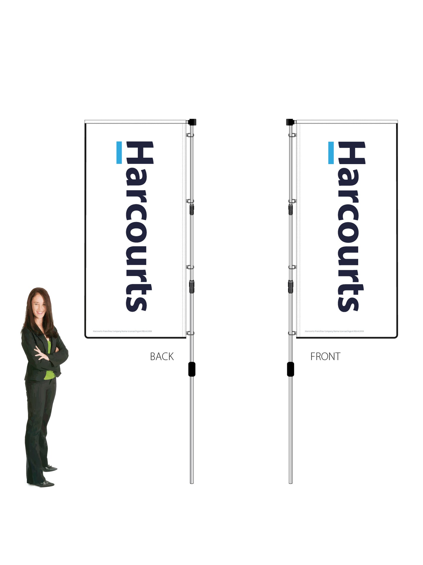 Harcourts 2026 LOGO Durapole® XT Double-Sided || multiple designs available