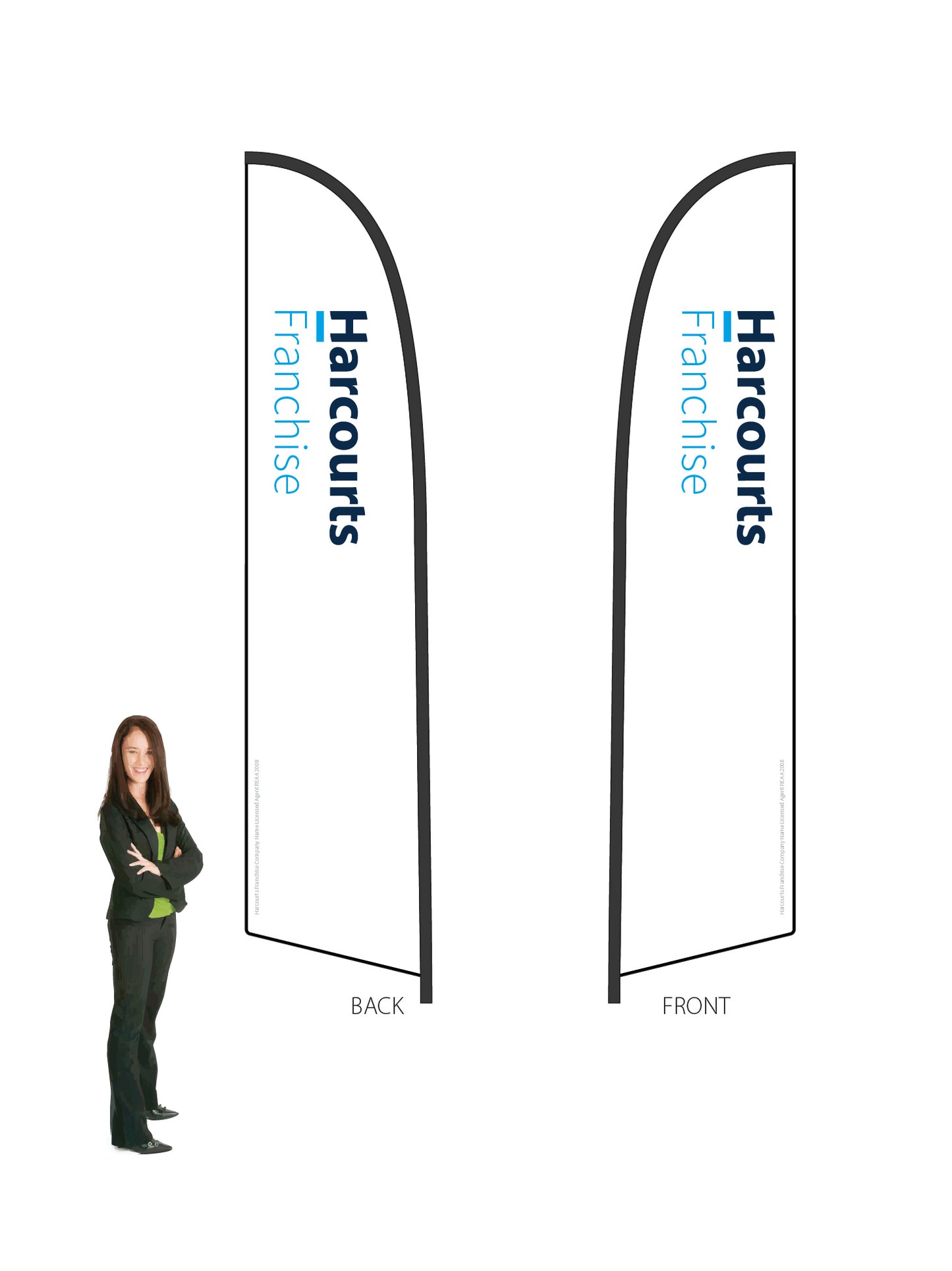 Harcourts 2026 LOGO Durapole® Flex LARGE Double-Sided || multiple designs available
