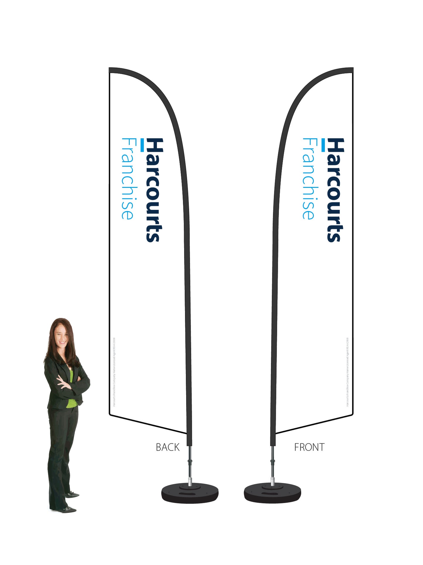 Harcourts 2026 LOGO Durapole® Flex LARGE Double-Sided || multiple designs available