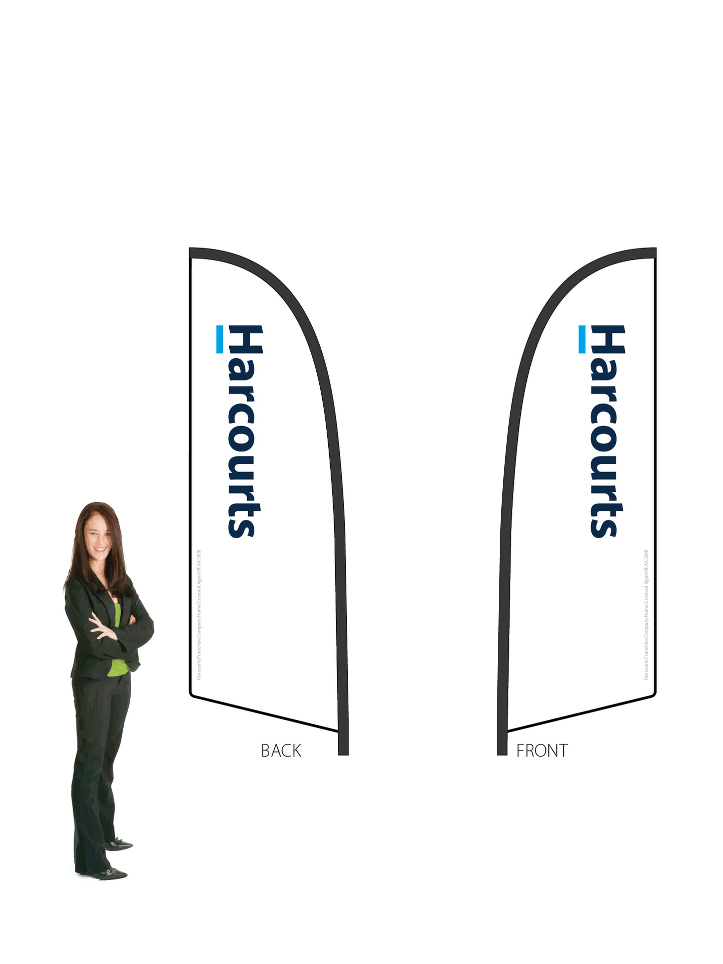 Harcourts 2026 LOGO Durapole® Flex SMALL Double-Sided || multiple designs available
