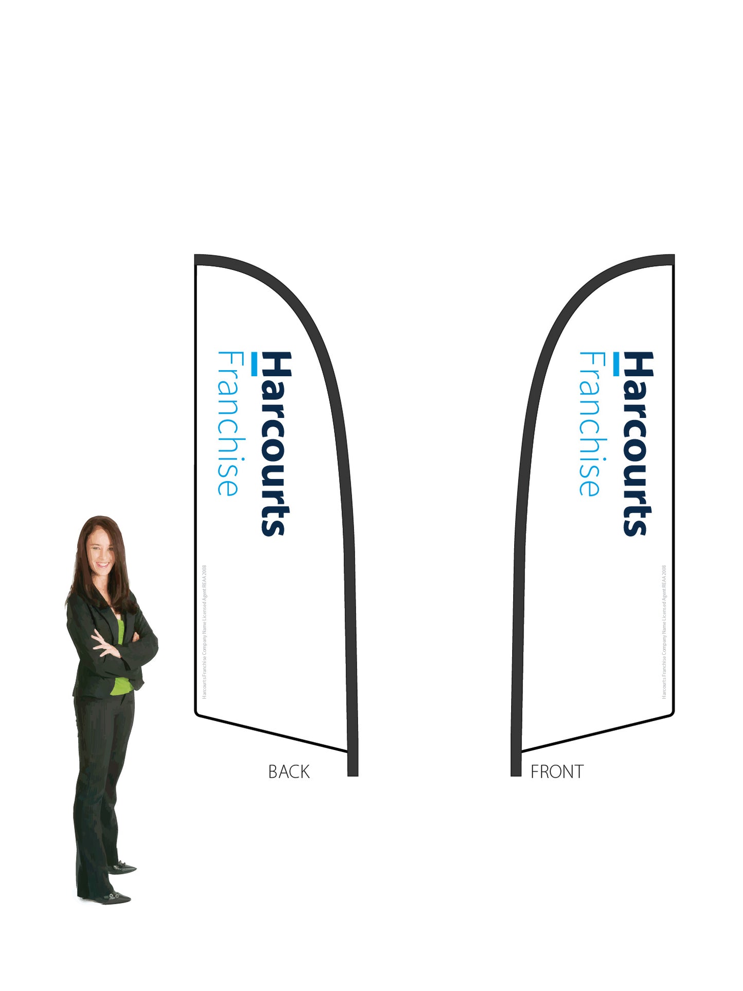Harcourts 2026 LOGO Durapole® Flex SMALL Double-Sided || multiple designs available