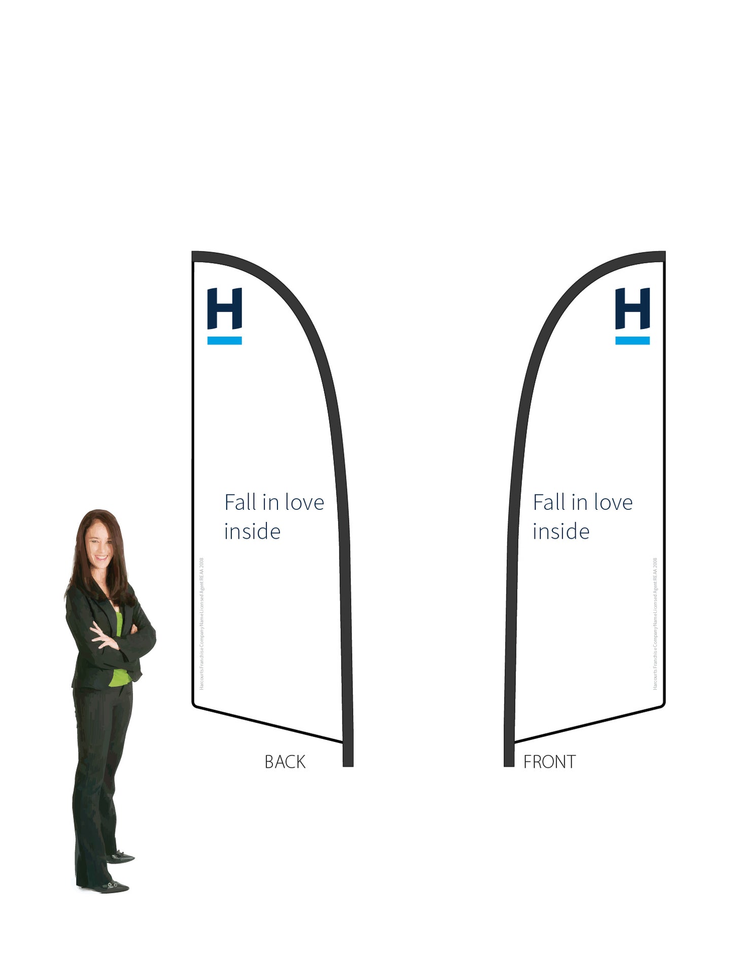 Harcourts 2026 OPEN Durapole® Flex SMALL Double-Sided || multiple designs available