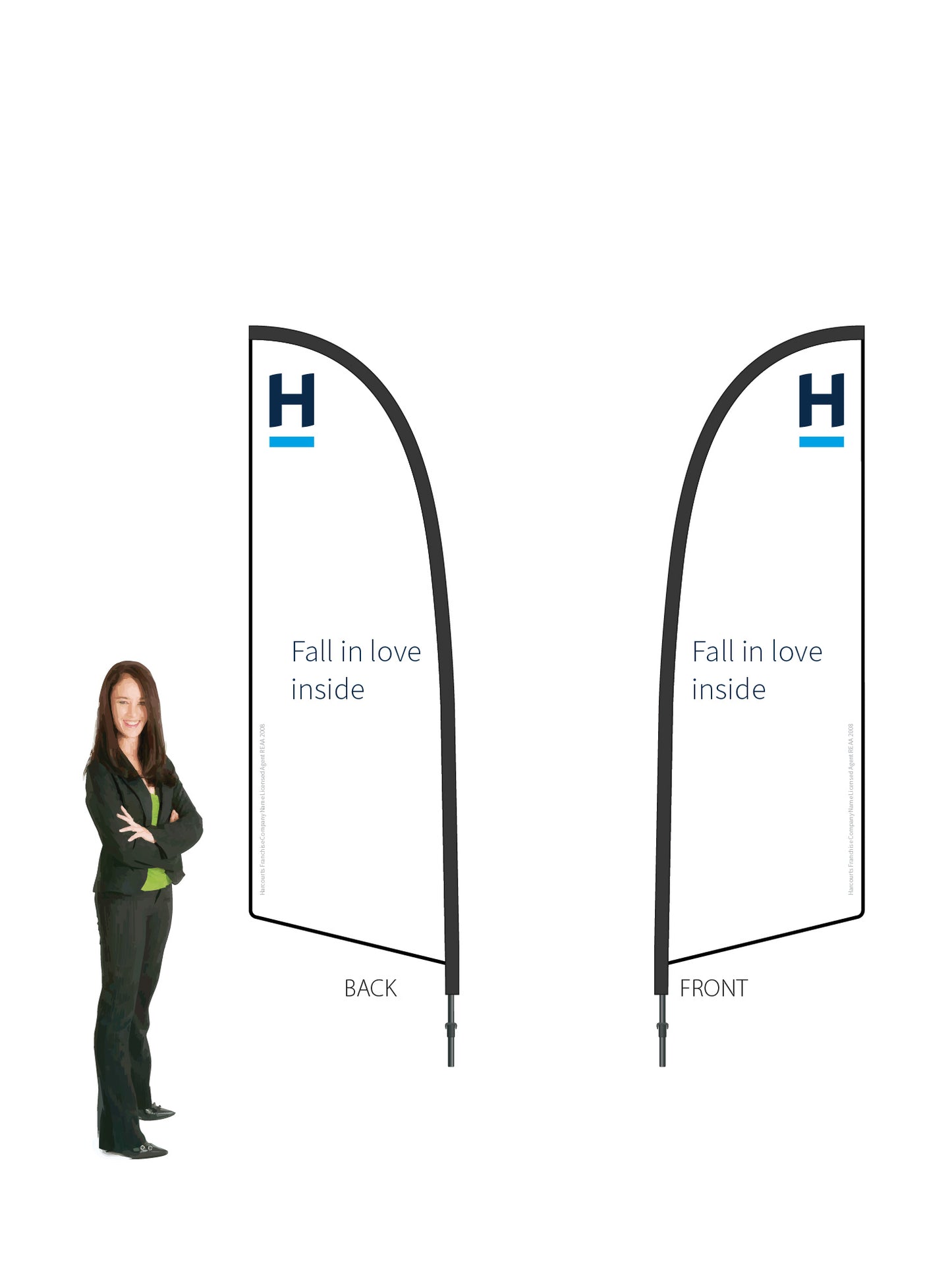 Harcourts 2026 OPEN Durapole® Flex SMALL Double-Sided || multiple designs available
