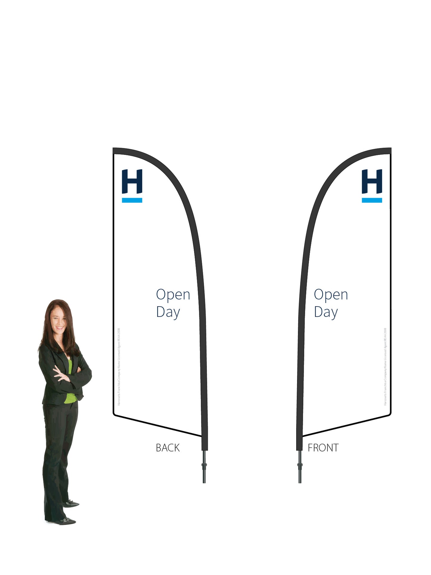Harcourts 2026 OPEN Durapole® Flex SMALL Double-Sided || multiple designs available