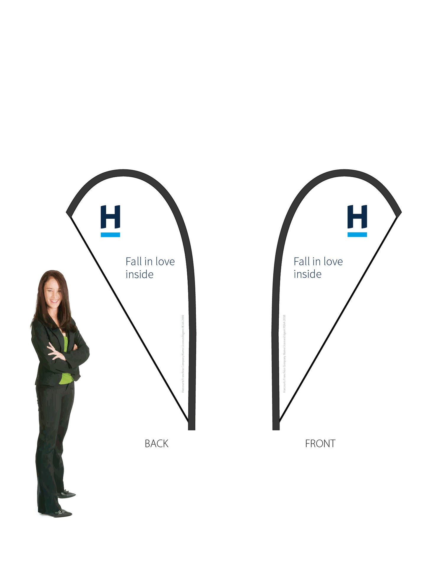 Harcourts 2026 OPEN Durapole® Mayfly SMALL Double-Sided || multiple designs available