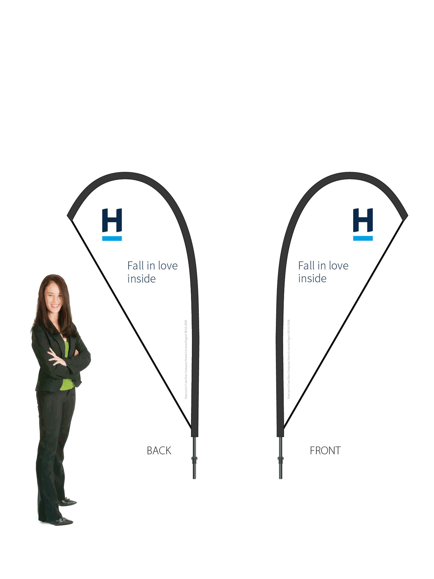 Harcourts 2026 OPEN Durapole® Mayfly SMALL Double-Sided || multiple designs available
