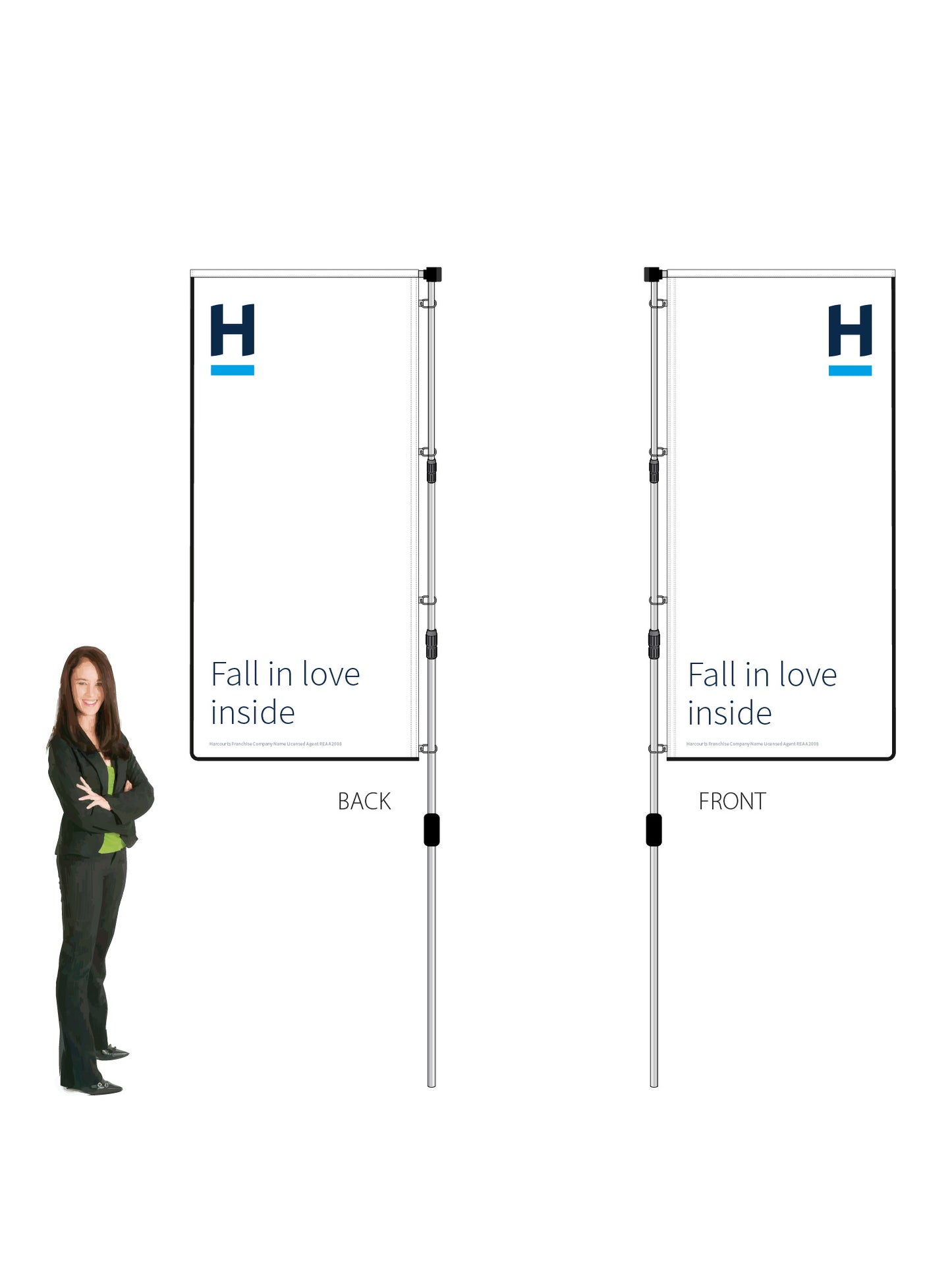Harcourts 2026 OPEN Durapole® XT Double-Sided || multiple designs available
