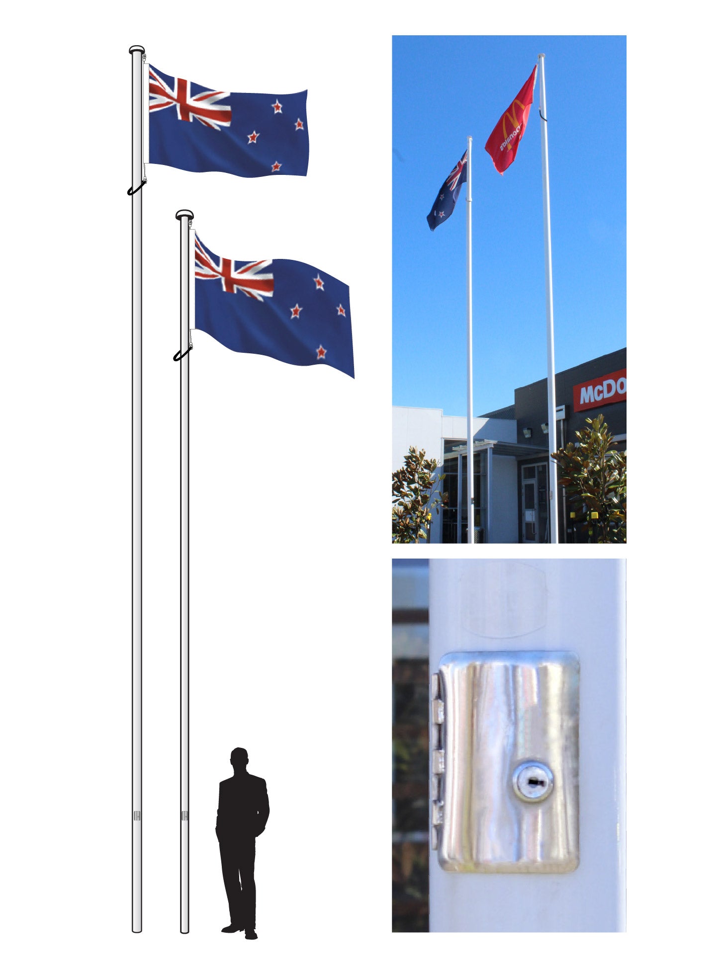 Supreme Internal Halyard Flag Pole. Industrial Grade. || plus get a fr ...