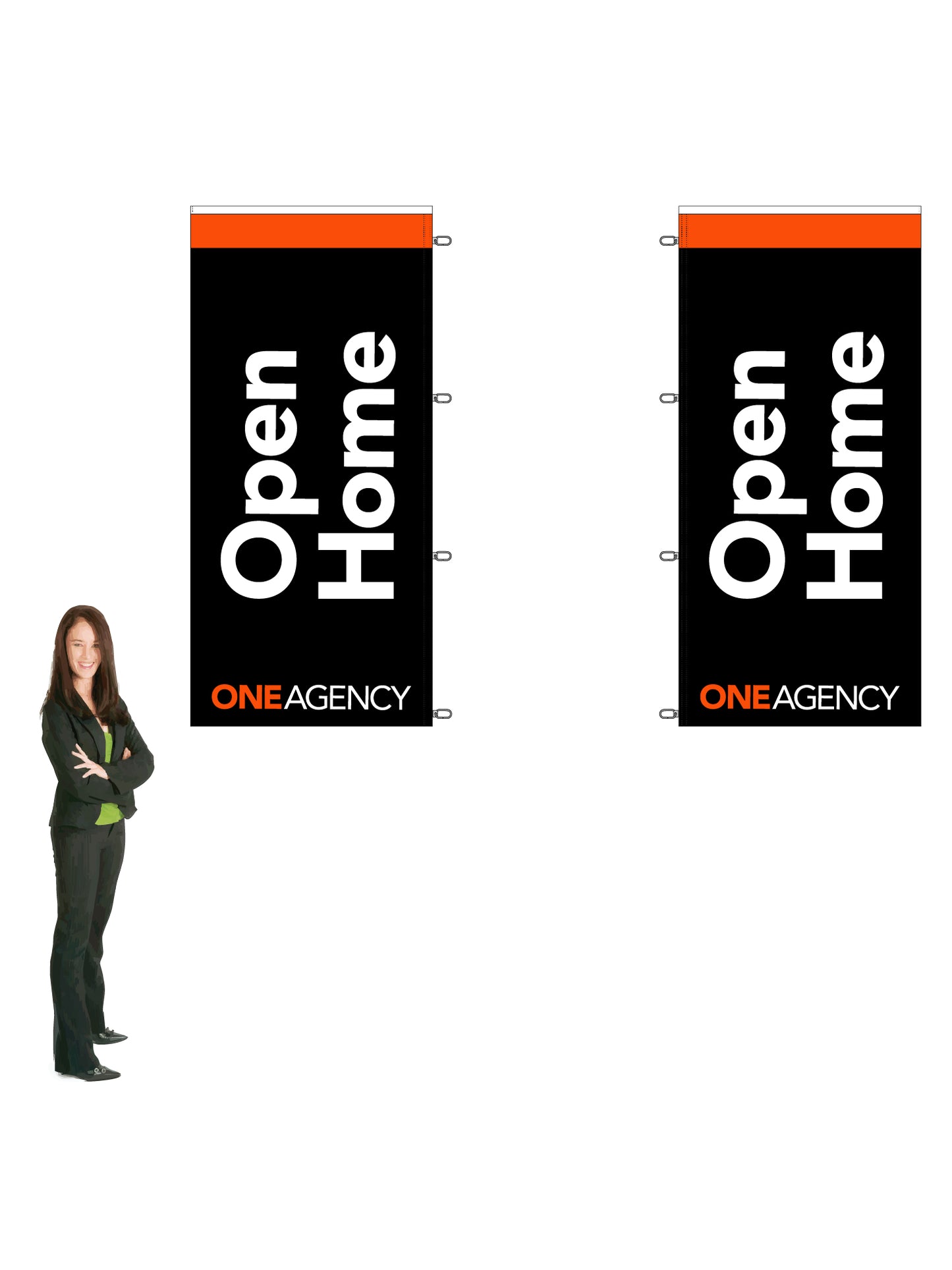 Durapole XT OPEN HOME Flag and Display Double-Sided || ONE AGENCY REAL ESTATE