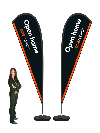 Durapole® Mayfly Double-Sided Flag and Display || One Agency REAL ESTATE