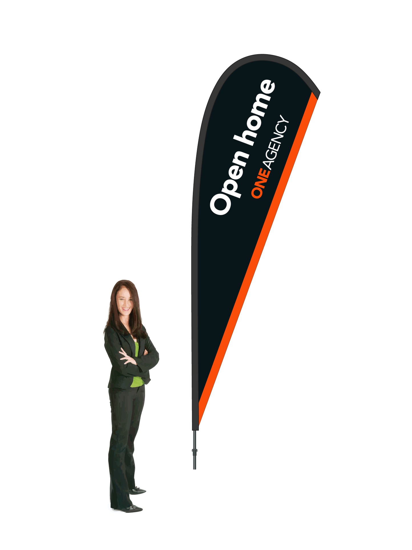 Durapole® Mayfly Single-Sided Flag and Display || One Agency REAL ESTATE