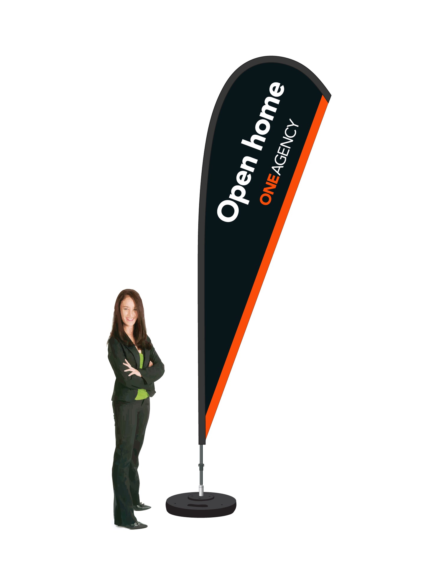 Durapole® Mayfly Single-Sided Flag and Display || One Agency REAL ESTATE