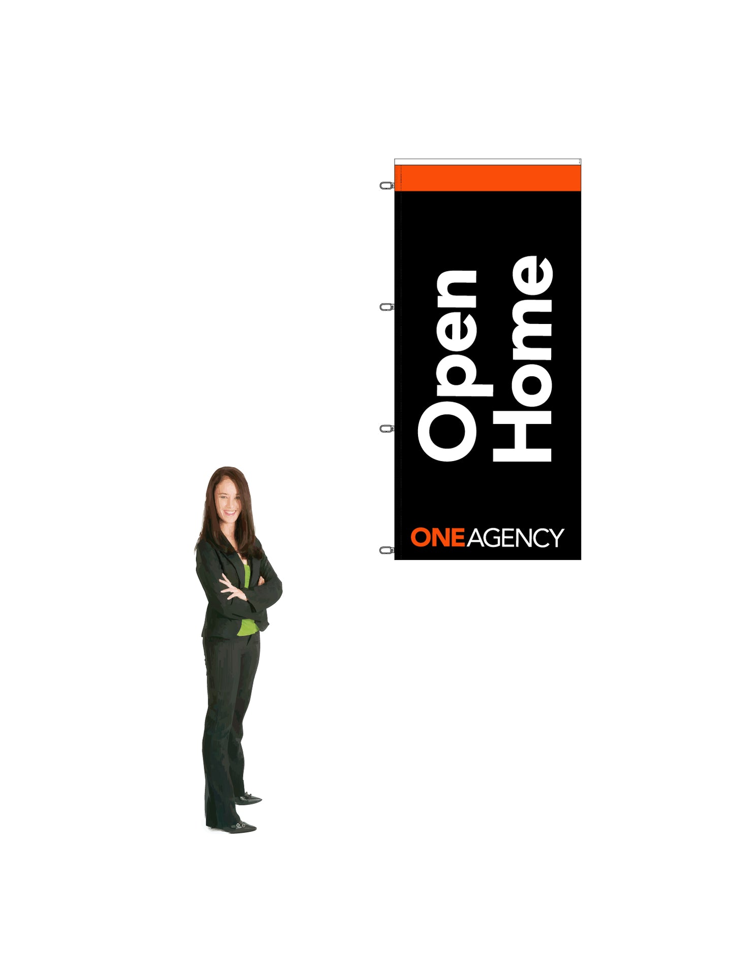 Durapole XT OPEN HOME  Flag and Display Single-Sided || ONE AGENCY REAL ESTATE