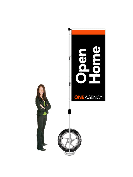 Durapole XT OPEN HOME  Flag and Display Single-Sided || ONE AGENCY REAL ESTATE