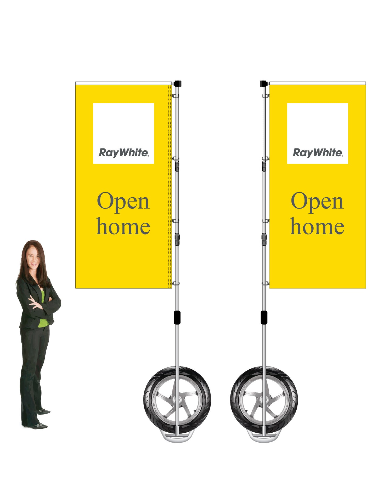 Durapole XT Flag and Display Double-Sided || Ray White REAL ESTATE