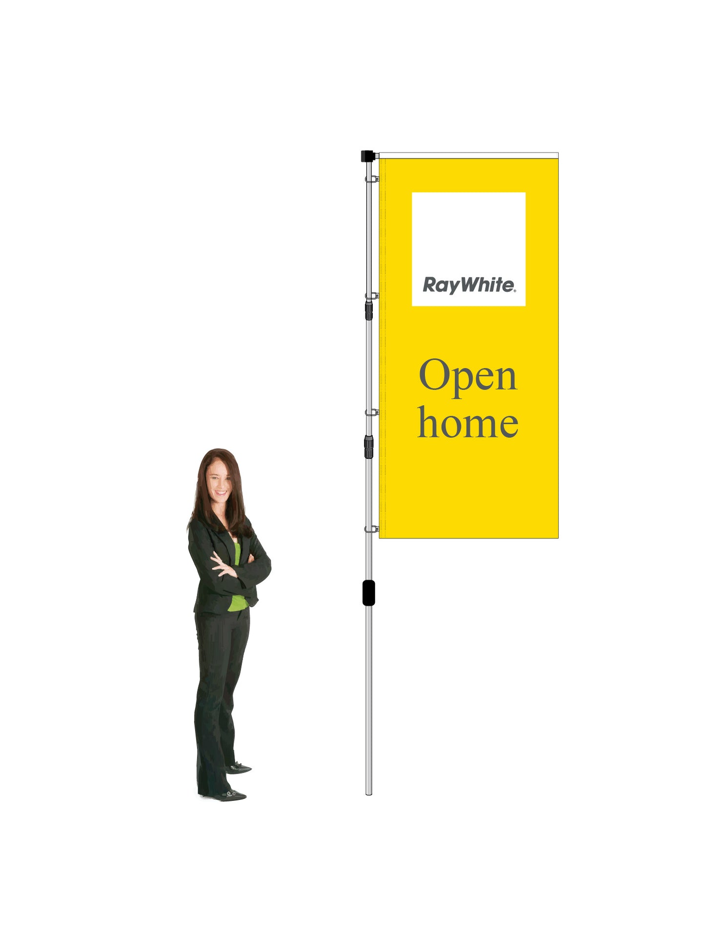 Durapole XT Flag and Display Single-Sided || Ray White REAL ESTATE