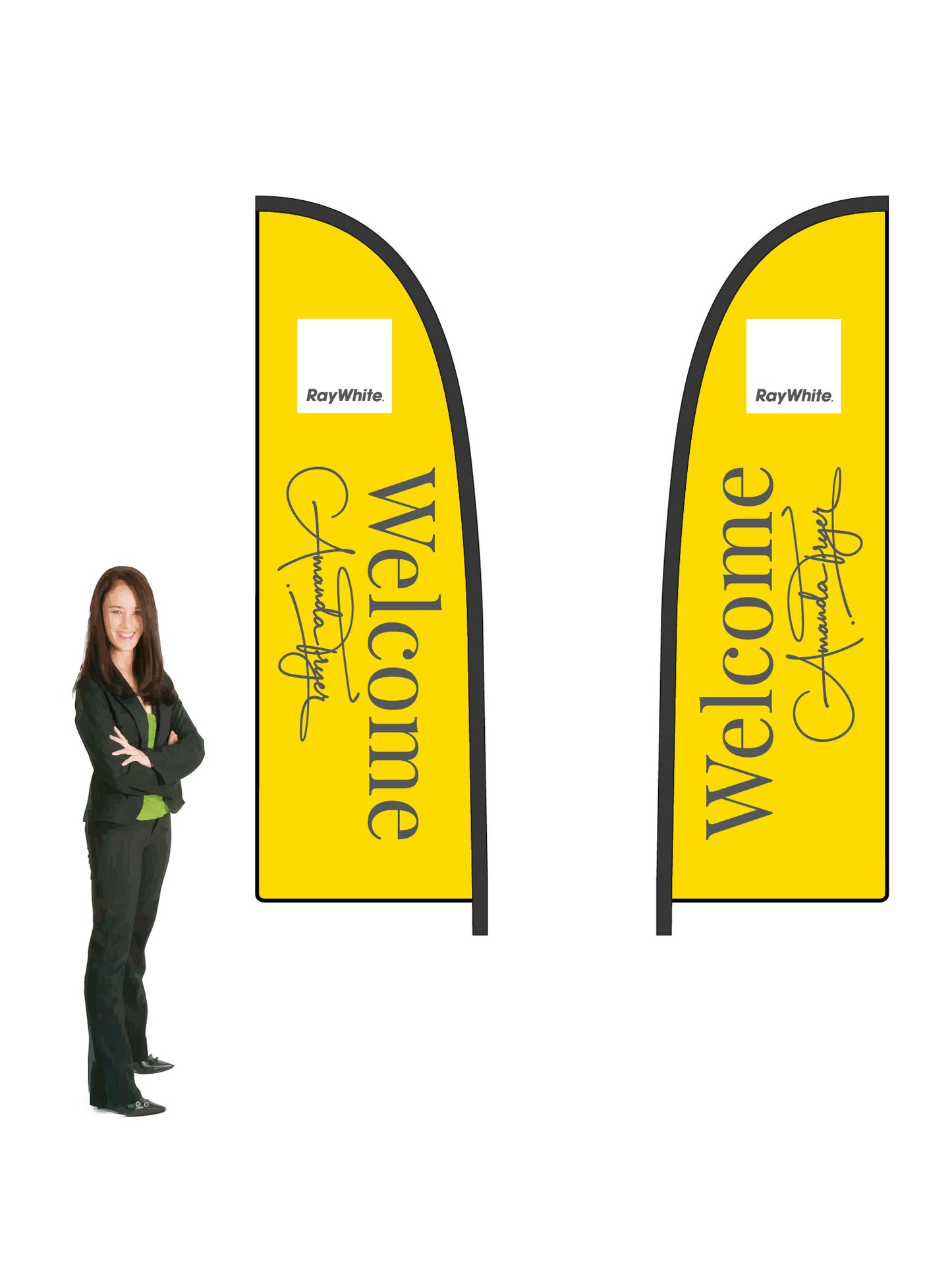 Durapole® Flex Flag and Display - Double-Sided || Ray White REAL ESTATE