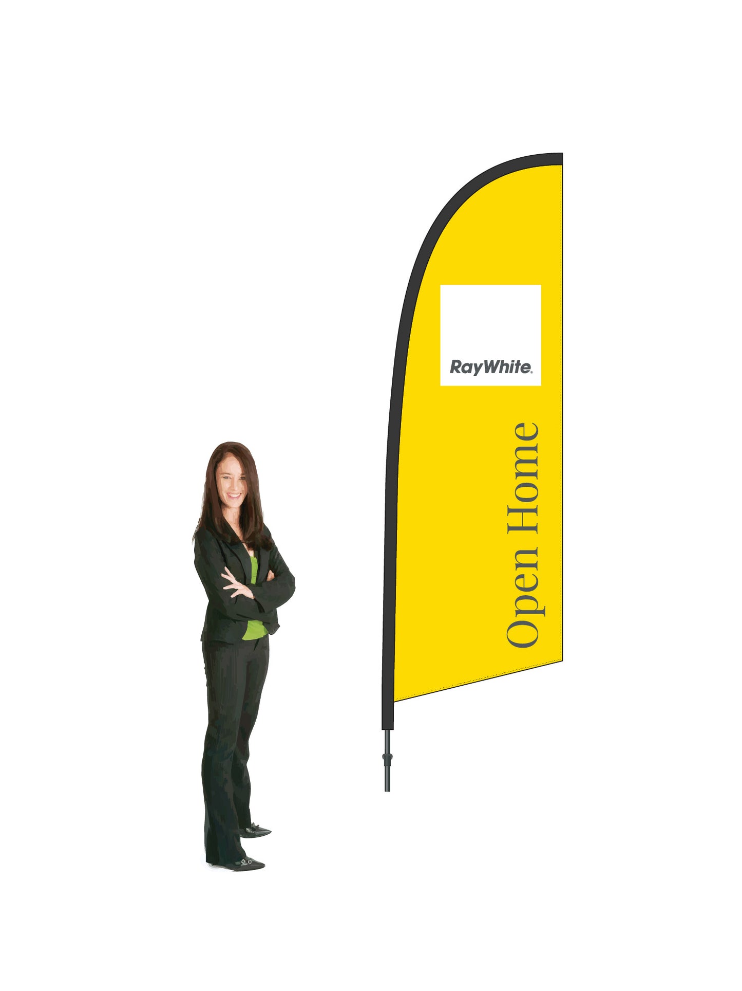 Durapole® Flex Flag and Display - Single-Sided || Ray White REAL ESTATE