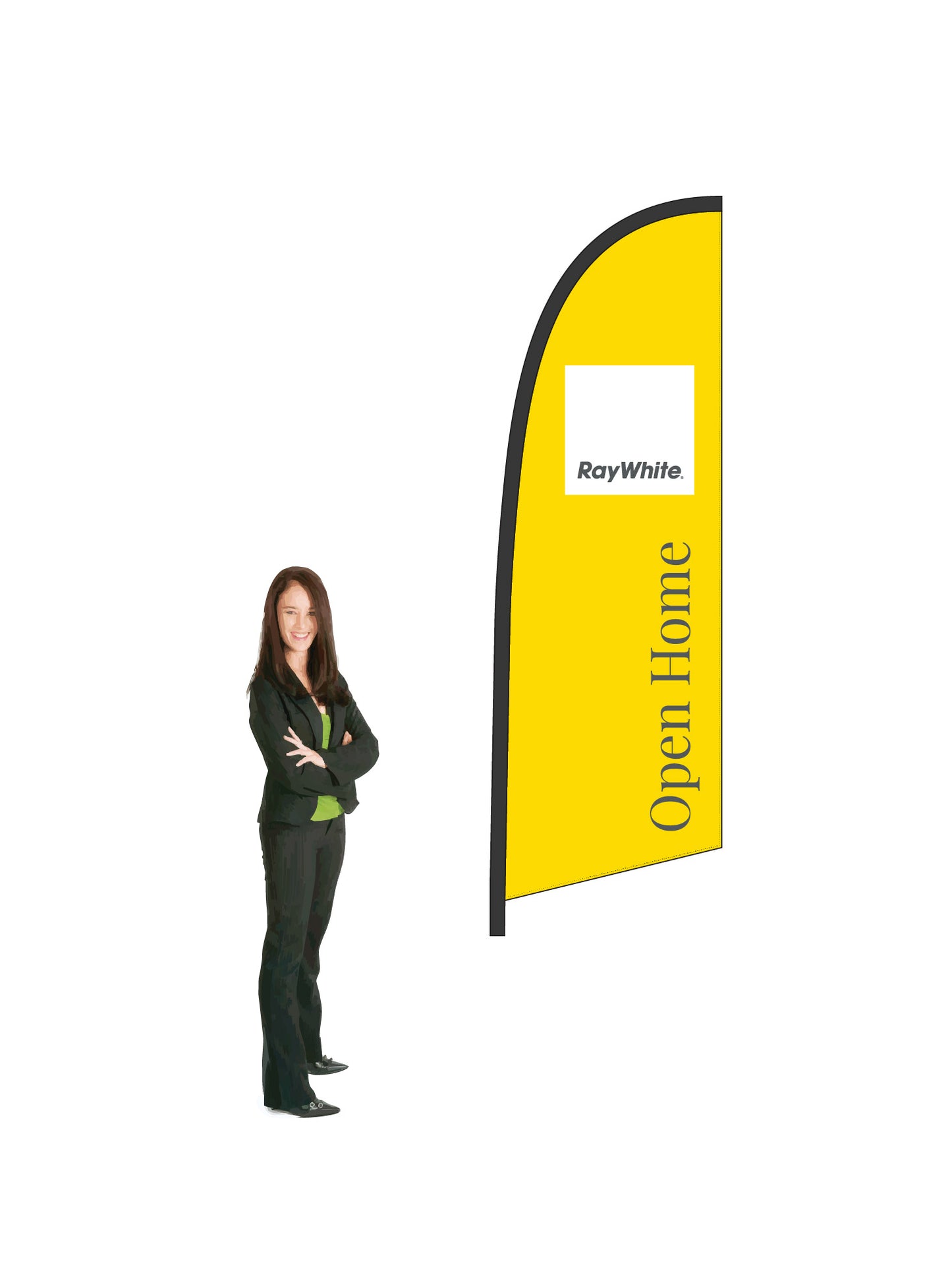 Durapole® Flex Flag and Display - Single-Sided || Ray White REAL ESTATE