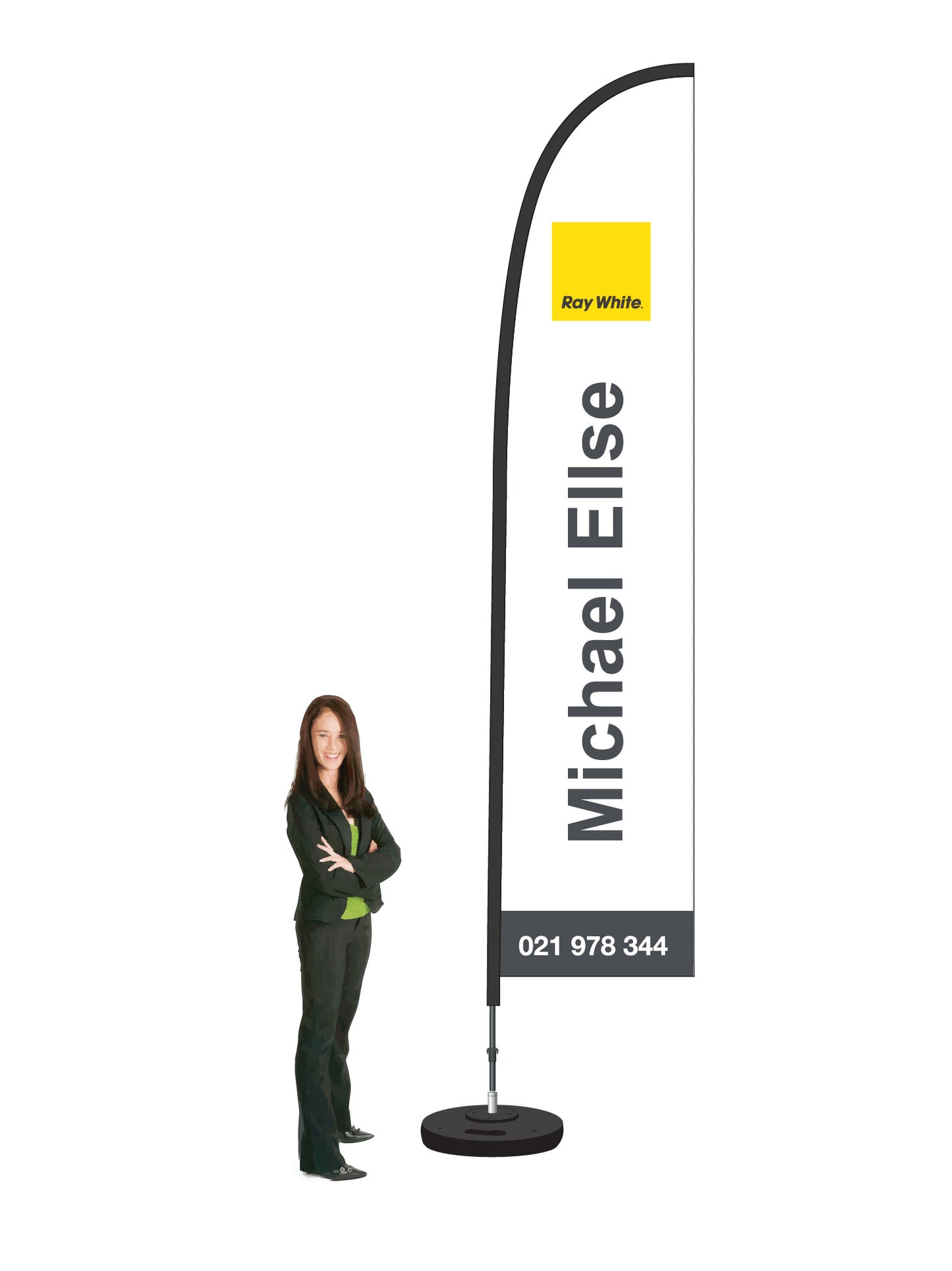 Durapole® Flex Flag and Display - Single-Sided || Ray White REAL ESTATE