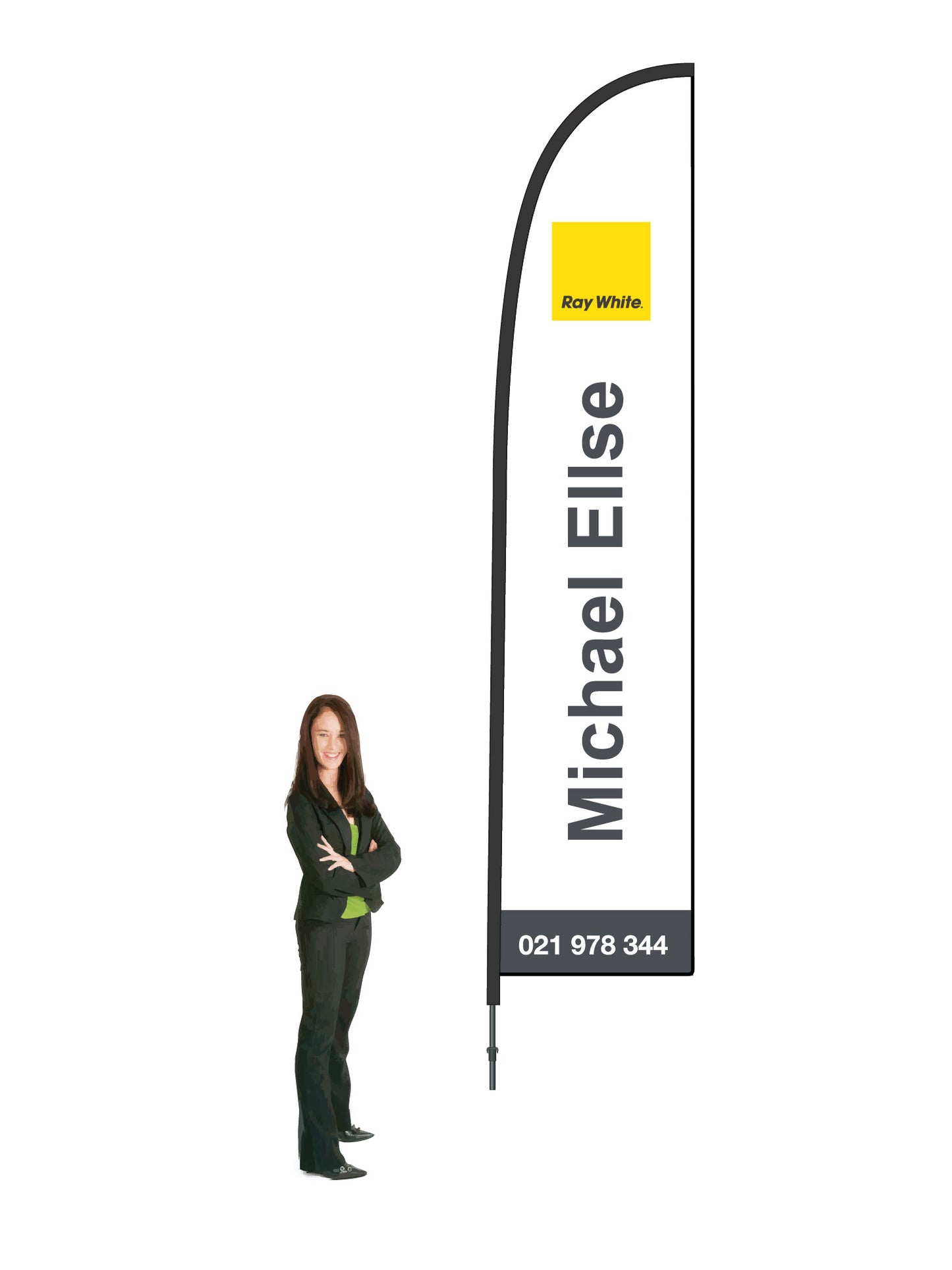 Durapole® Flex Flag and Display - Single-Sided || Ray White REAL ESTATE