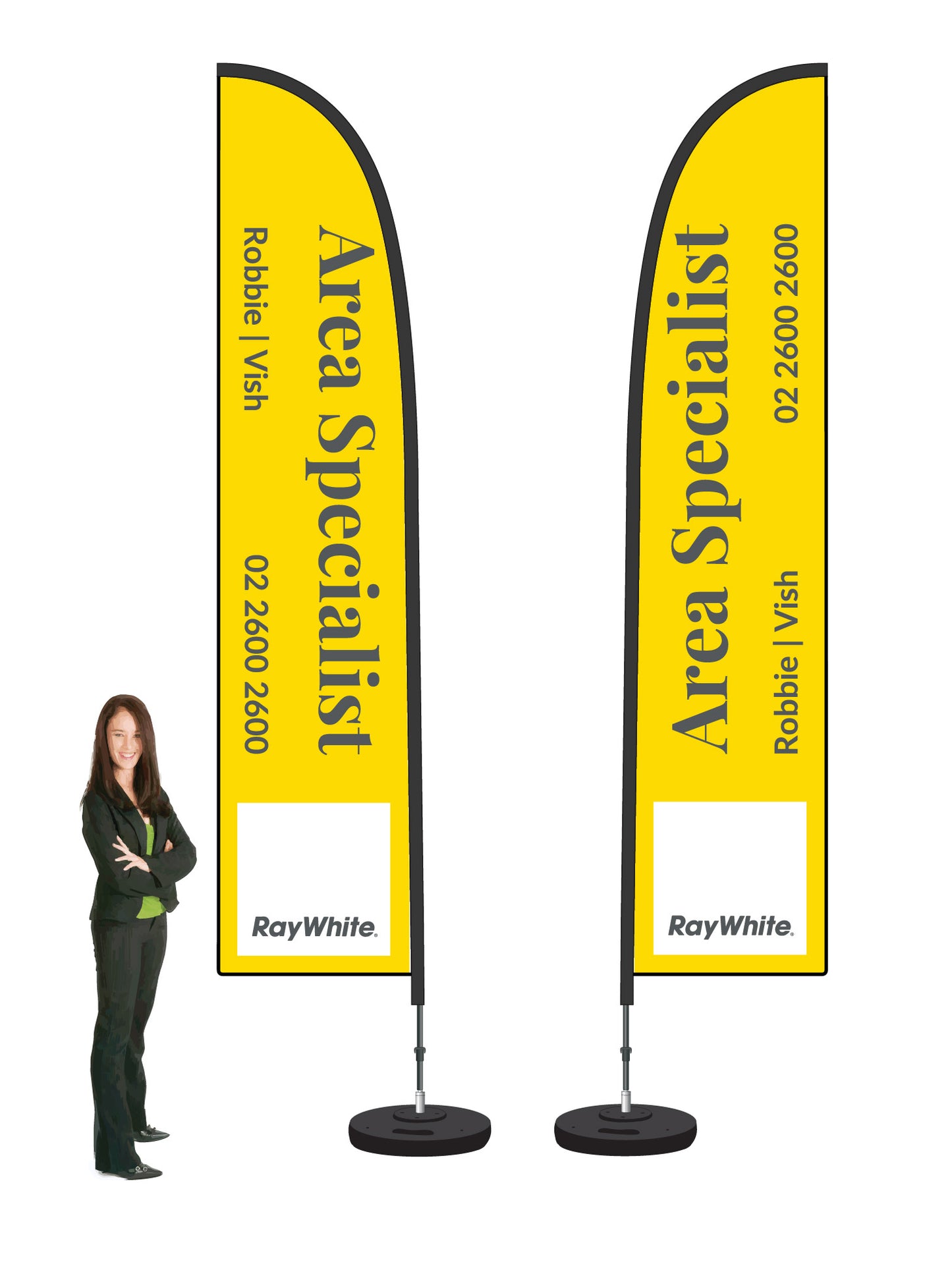 Durapole® Flex Flag and Display - Double-Sided || Ray White REAL ESTATE