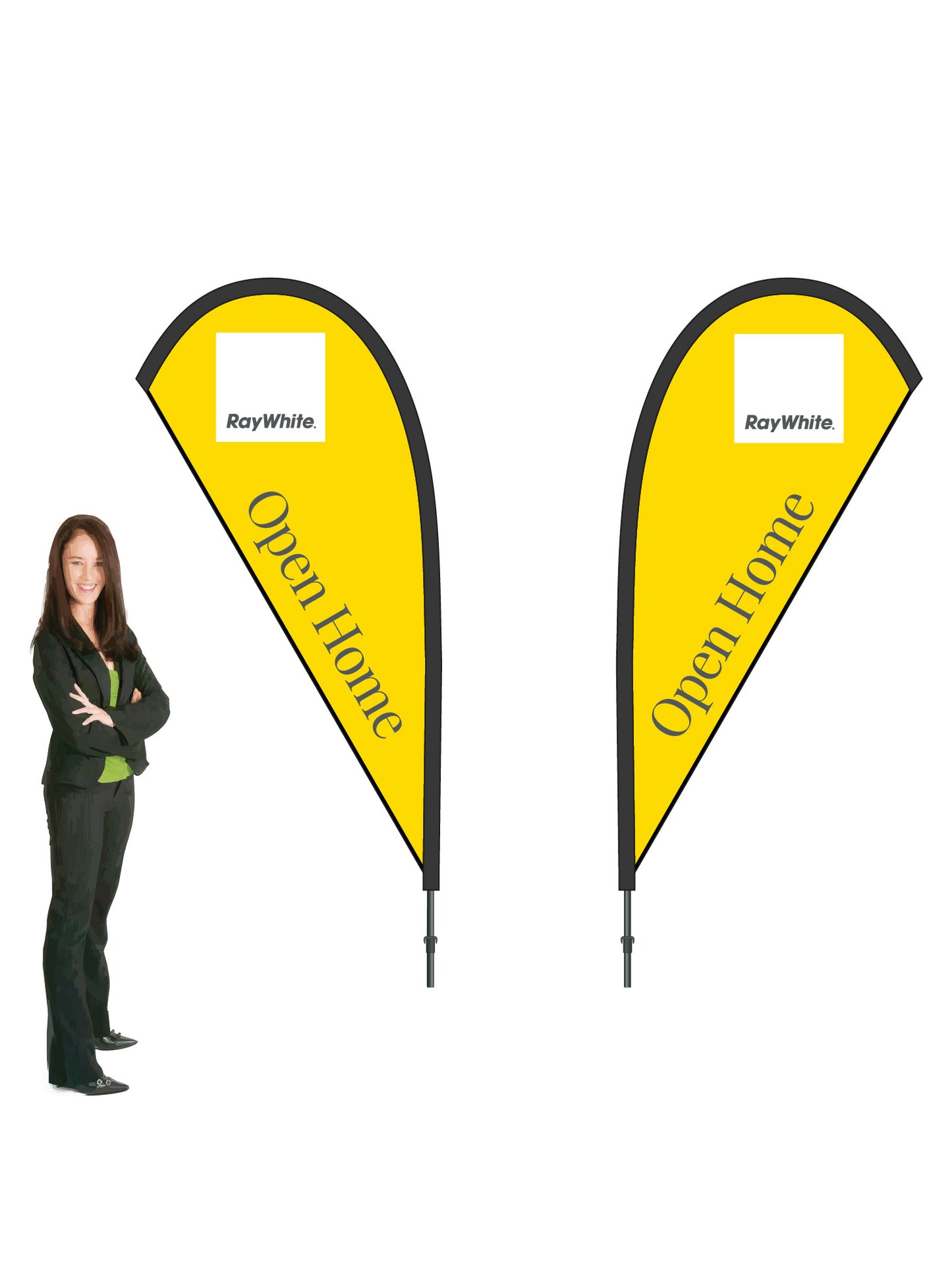 Durapole® Mayfly Double-Sided Flag and Display || Ray White REAL ESTATE