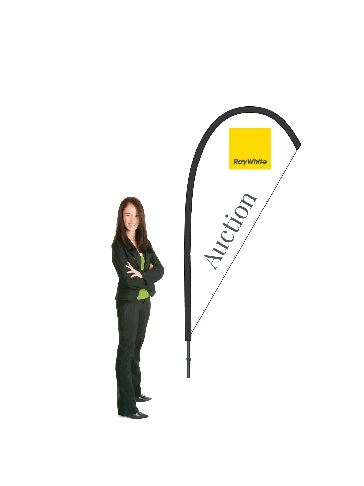Durapole® Mayfly Single-Sided Flag and Display || Ray White REAL ESTATE