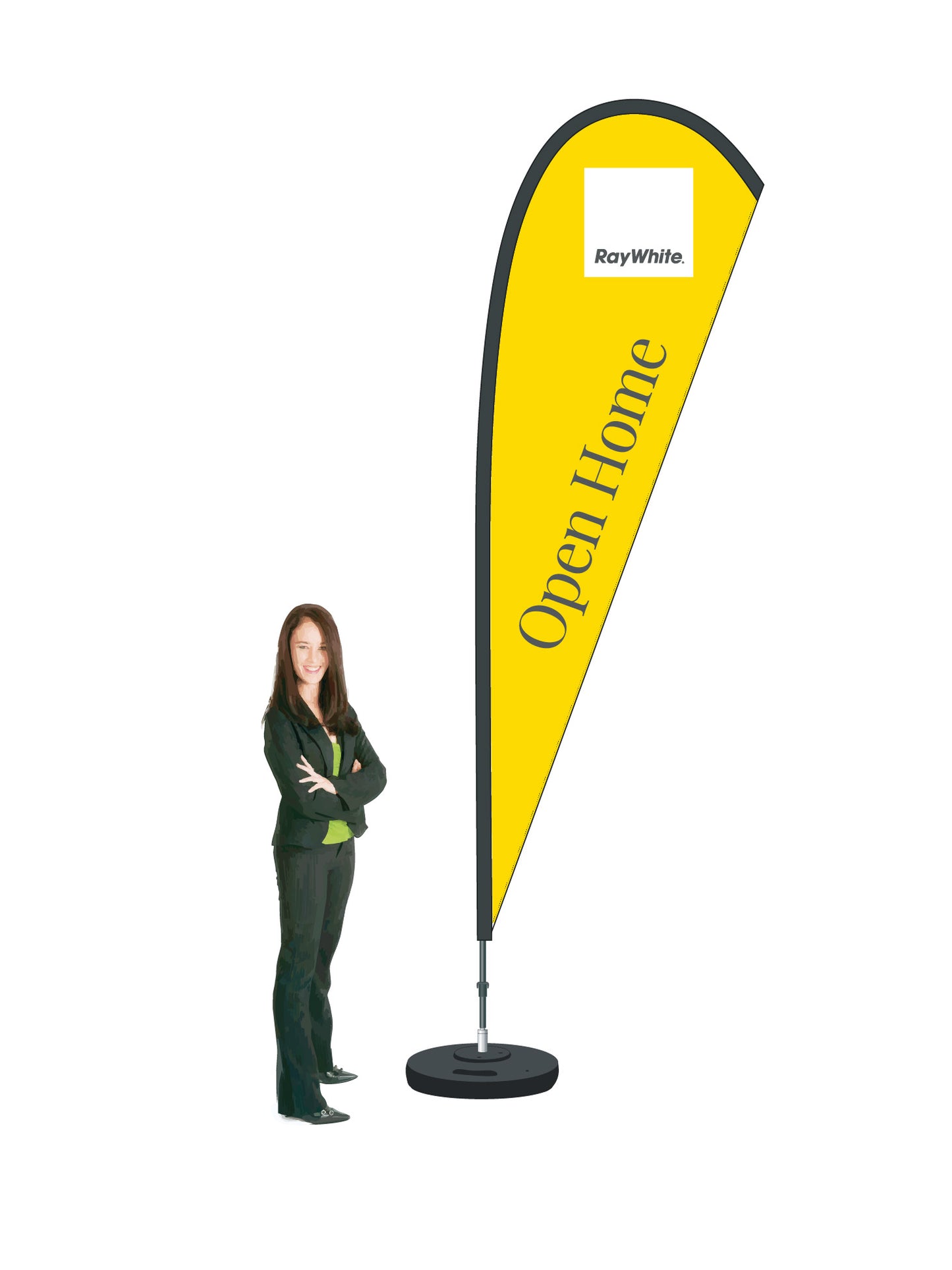 Durapole® Mayfly Single-Sided Flag and Display || Ray White REAL ESTATE
