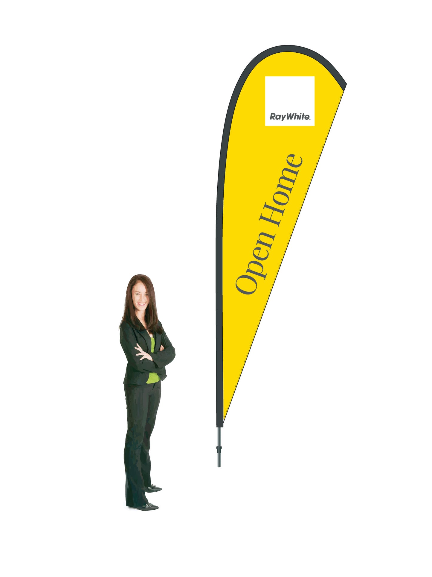 Durapole® Mayfly Single-Sided Flag and Display || Ray White REAL ESTATE
