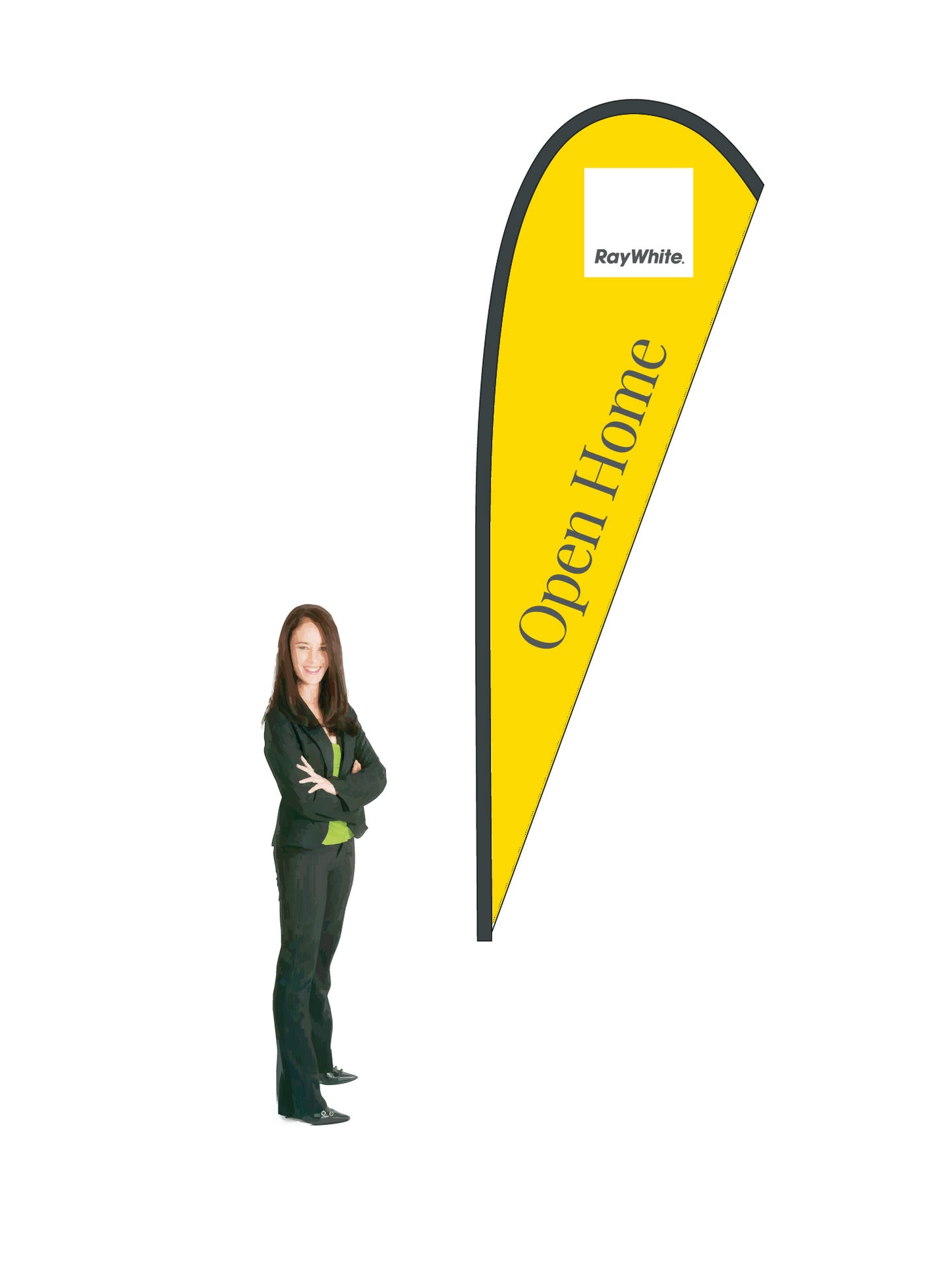 Durapole® Mayfly Single-Sided Flag and Display || Ray White REAL ESTATE