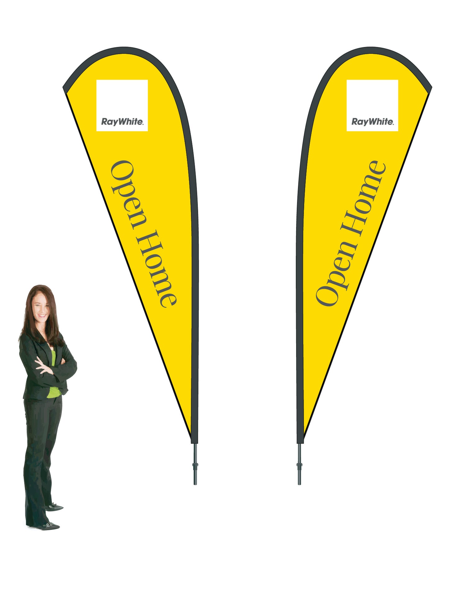 Durapole® Mayfly Double-Sided Flag and Display || Ray White REAL ESTATE