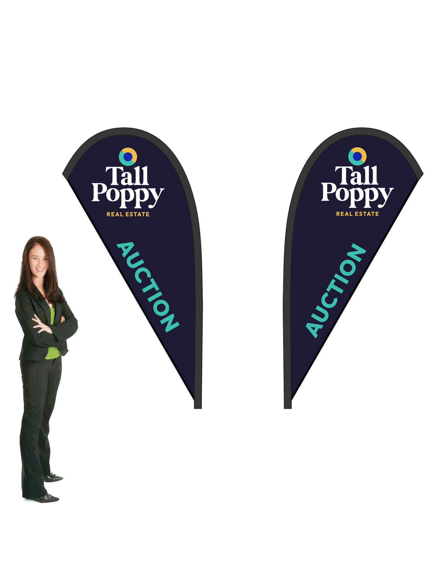 Durapole® Mayfly Double-Sided Flag and Display || Tall Poppy REAL ESTATE
