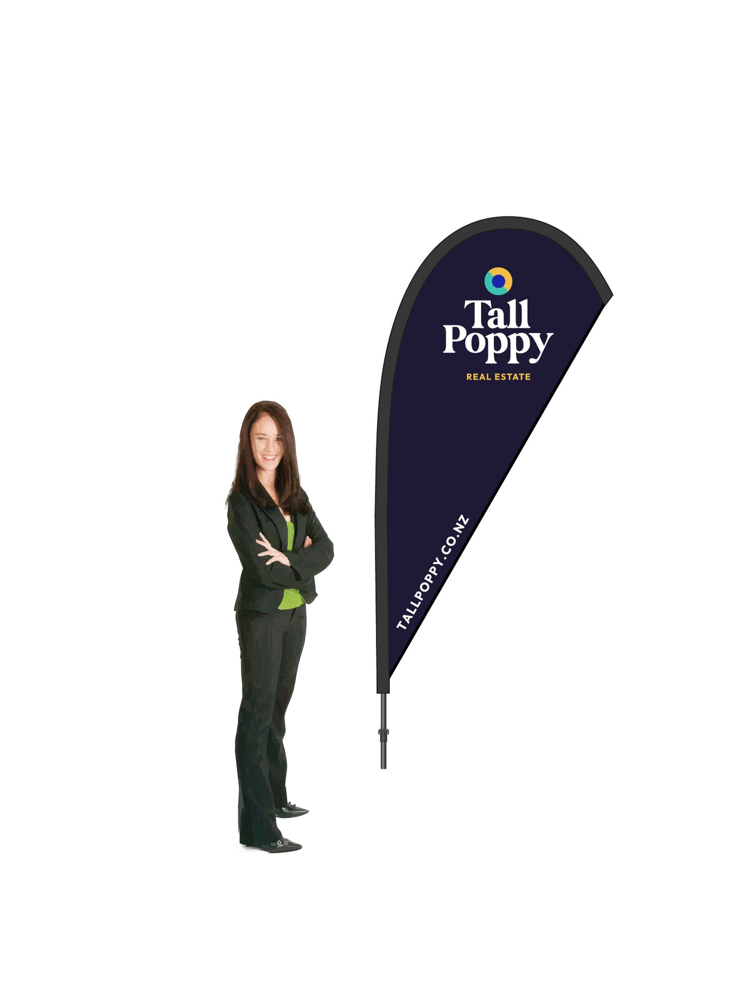 Durapole® Mayfly Single-Sided Flag and Display || Tall Poppy REAL ESTATE