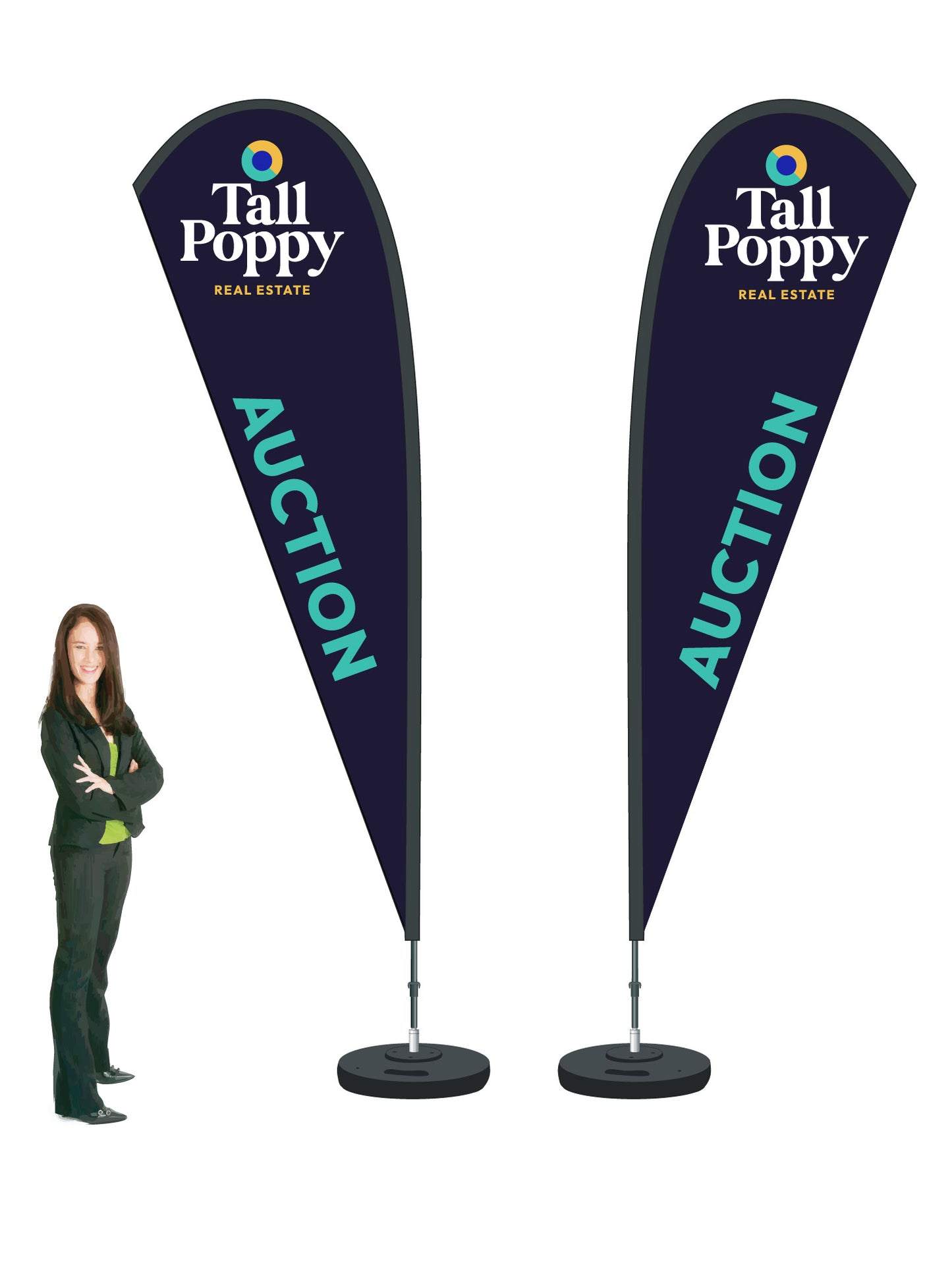 Durapole® Mayfly Double-Sided Flag and Display || Tall Poppy REAL ESTATE