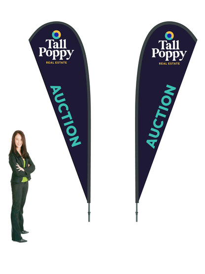 Durapole® Mayfly Double-Sided Flag and Display || Tall Poppy REAL ESTATE