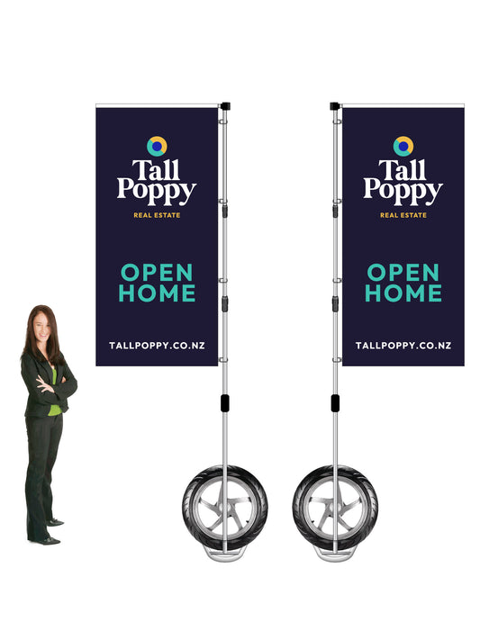 Durapole XT Flag and Display Double-Sided || Tall Poppy REAL ESTATE