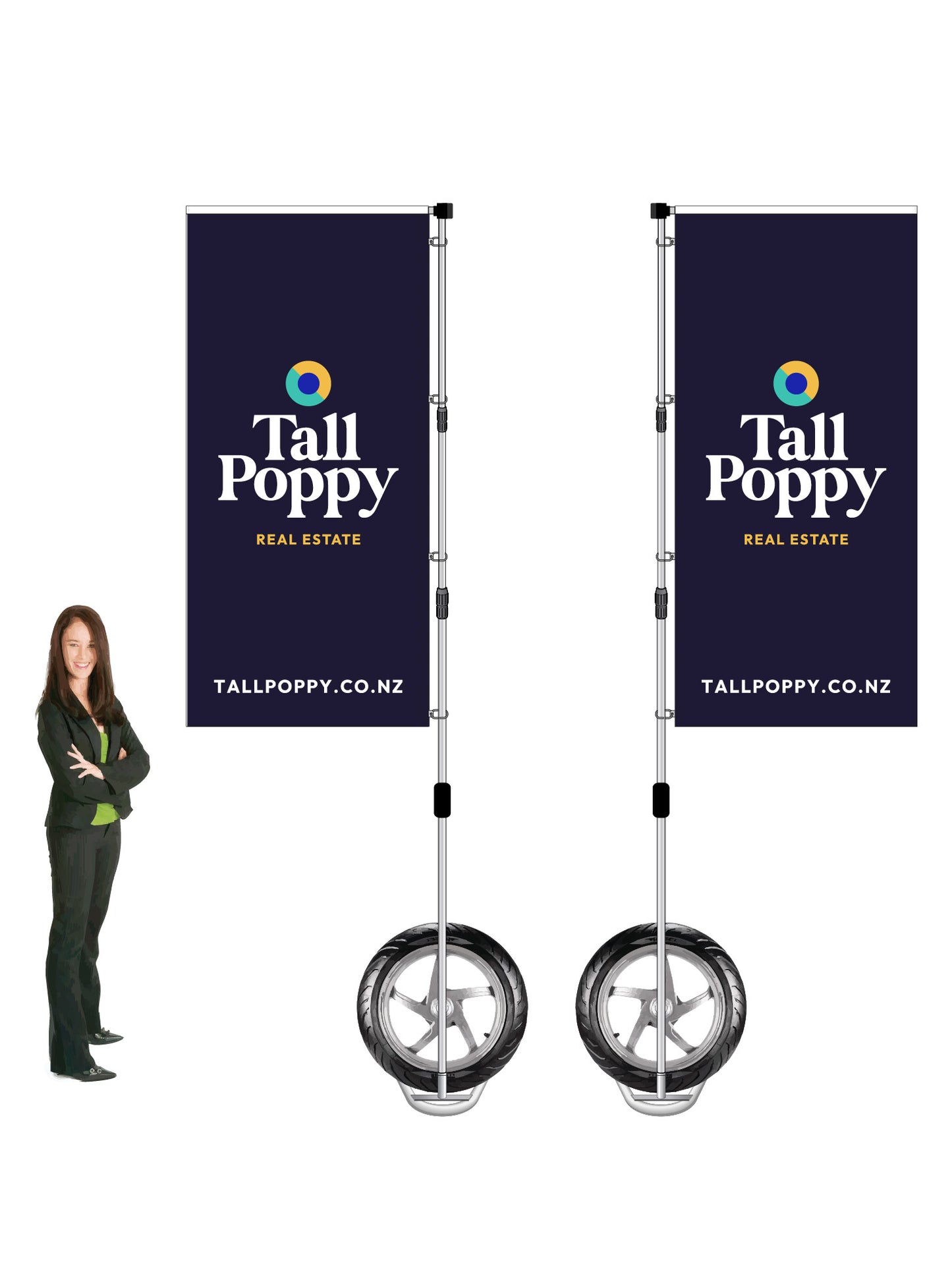 Durapole XT Flag and Display Double-Sided || Tall Poppy REAL ESTATE